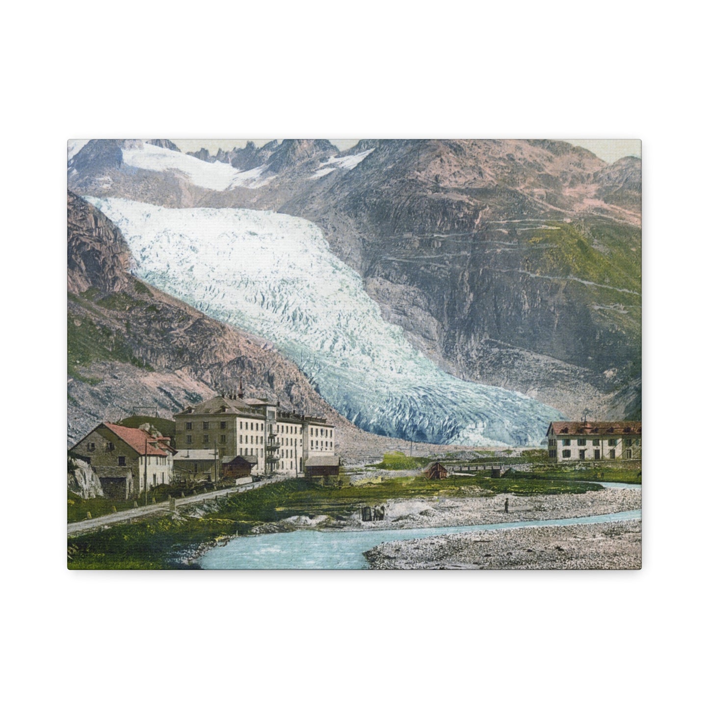 Glacier Village Matte Canvas Print