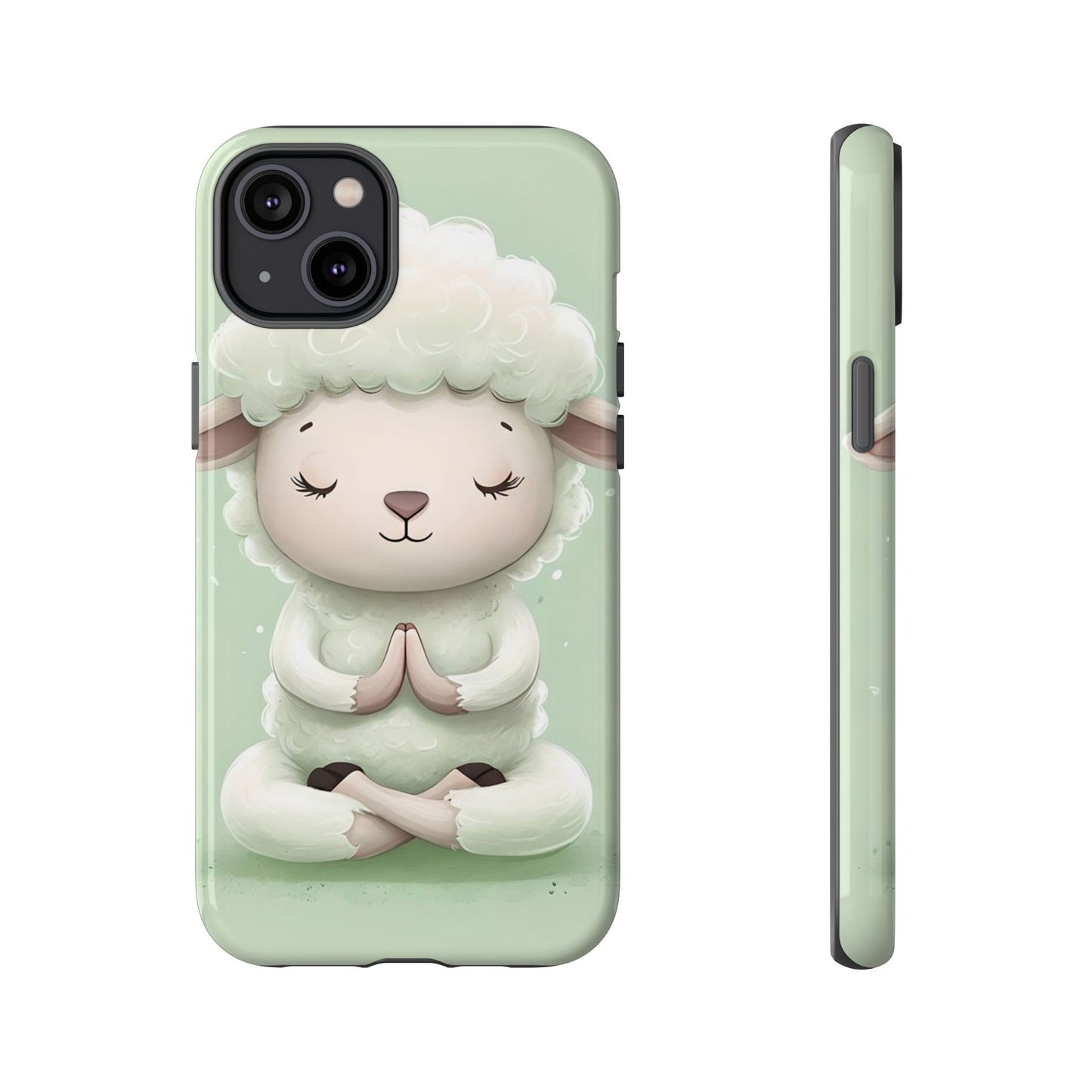Meditating Lamb Phone Case — Cute Pastel Protective iPhone Cover