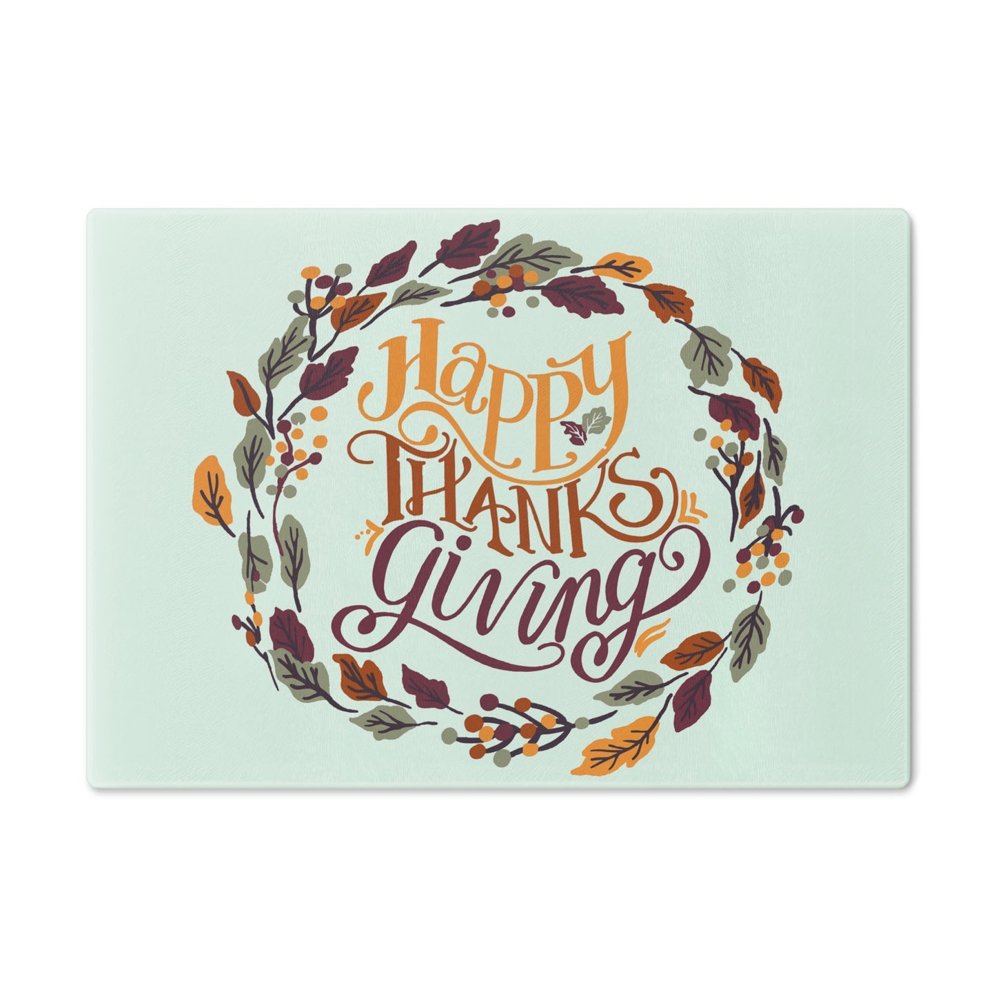 Thanksgiving Cutting Board — 'Happy Thanksgiving' Autumn Wreath Serving Board