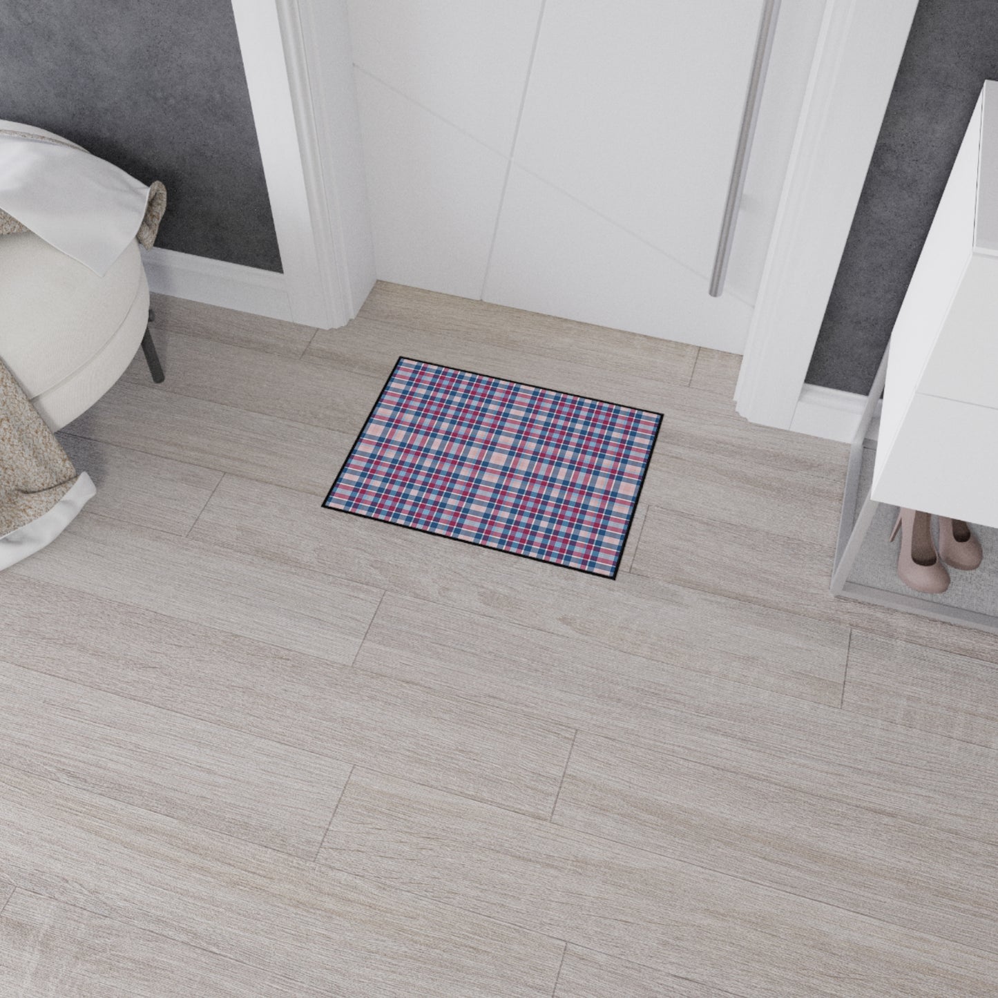 Plaid Heavy-Duty Floor Mat — Durable Non-Slip Rug for Entryway & Garage