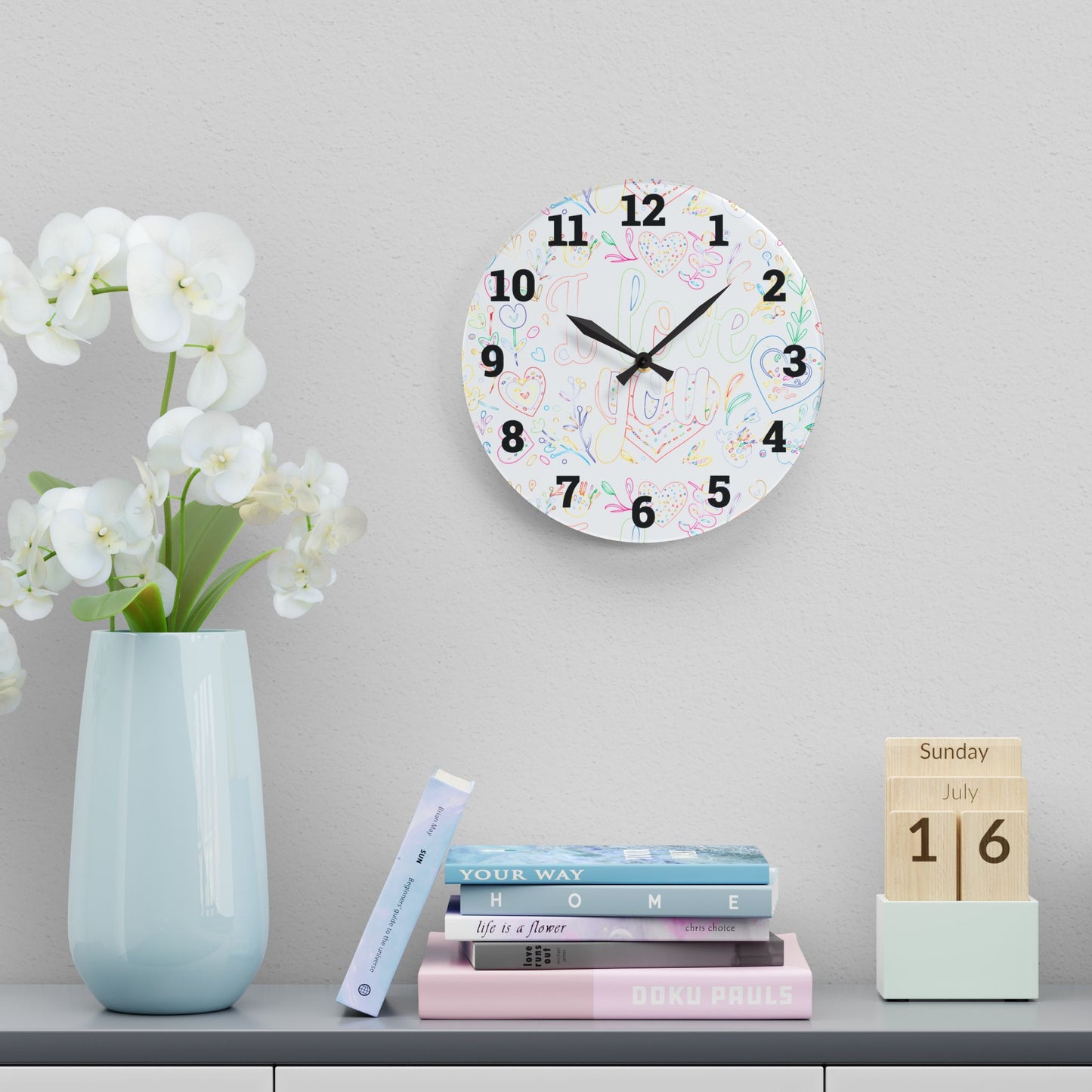 Whimsical Acrylic Wall Clock