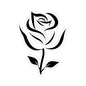 Black Rose Kiss-Cut Sticker — Minimal Floral Laptop Decal