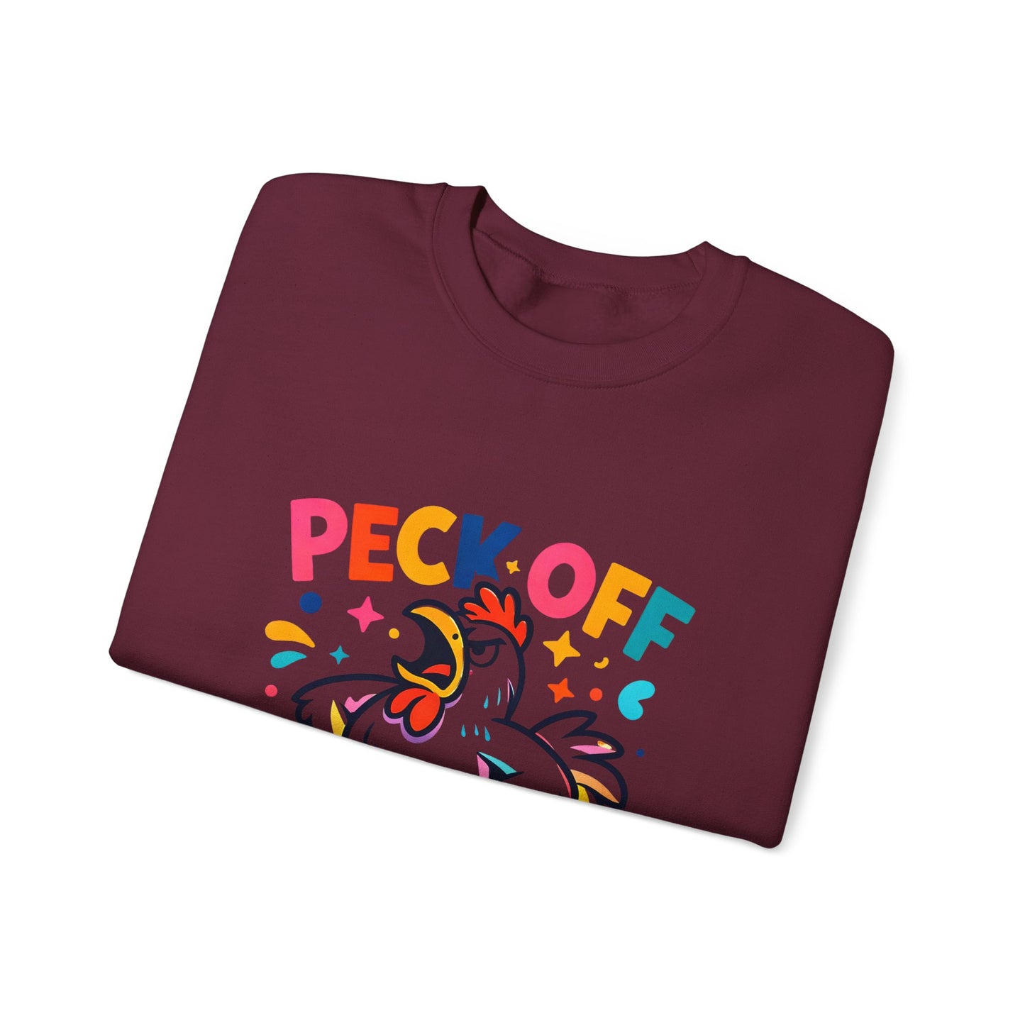 Peck Off Crewneck Sweatshirt – Funny Chicken Graphic Pullover