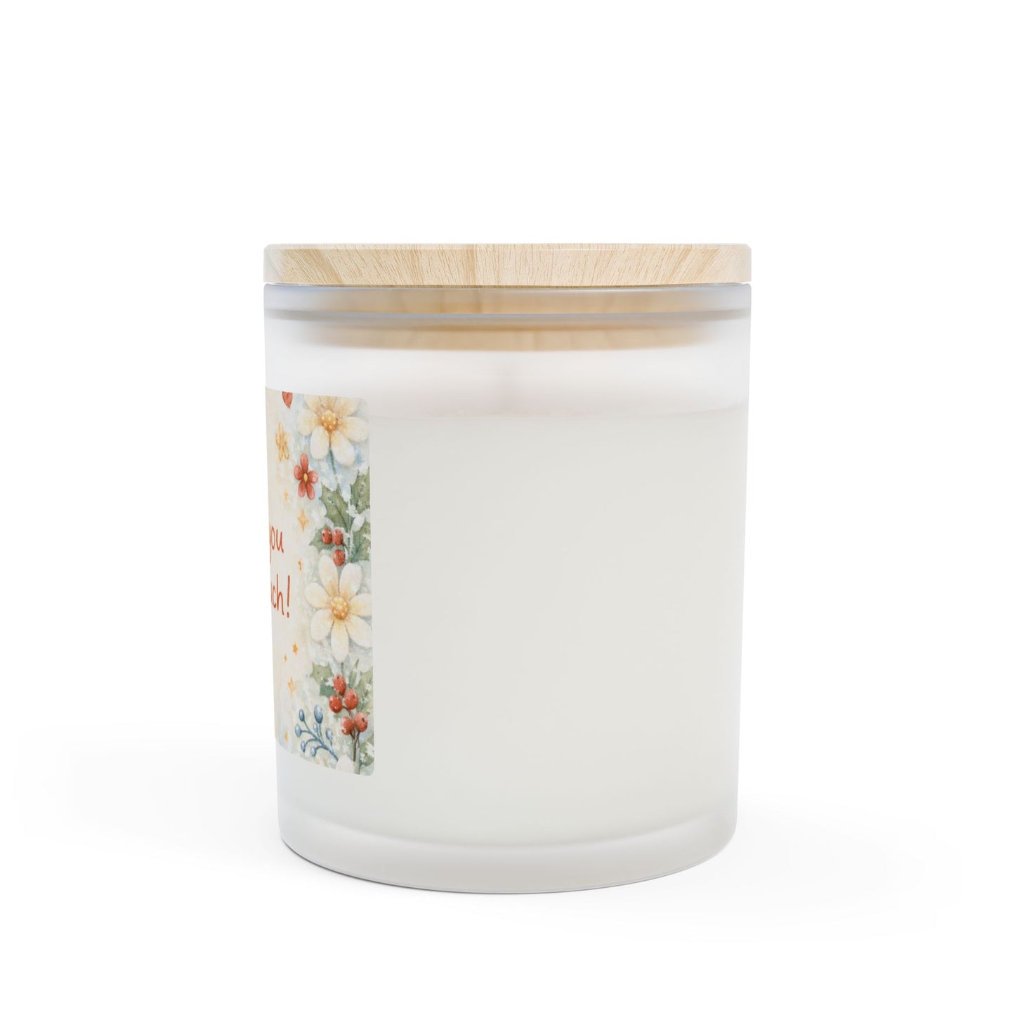 Thank You Floral Candle – Frosted Glass 11oz