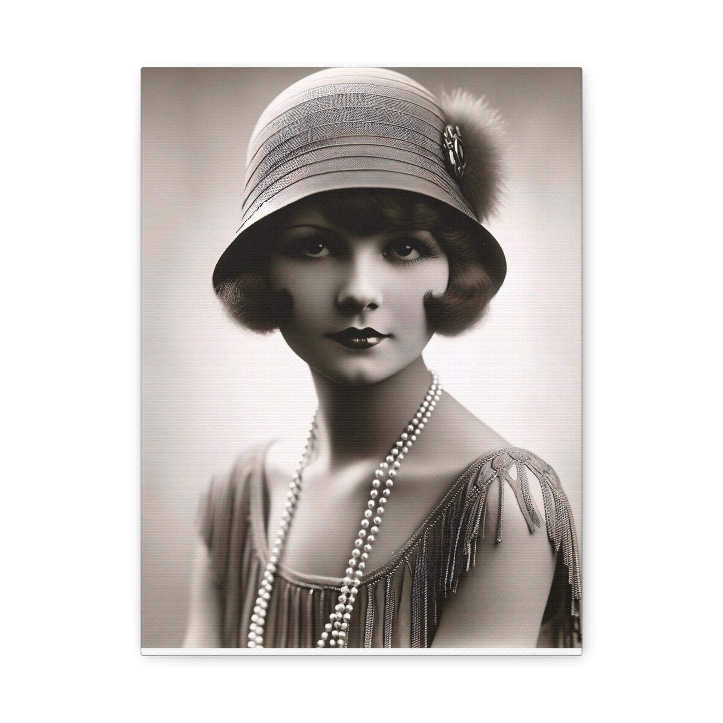 Vintage 1920s Flapper Portrait Canvas