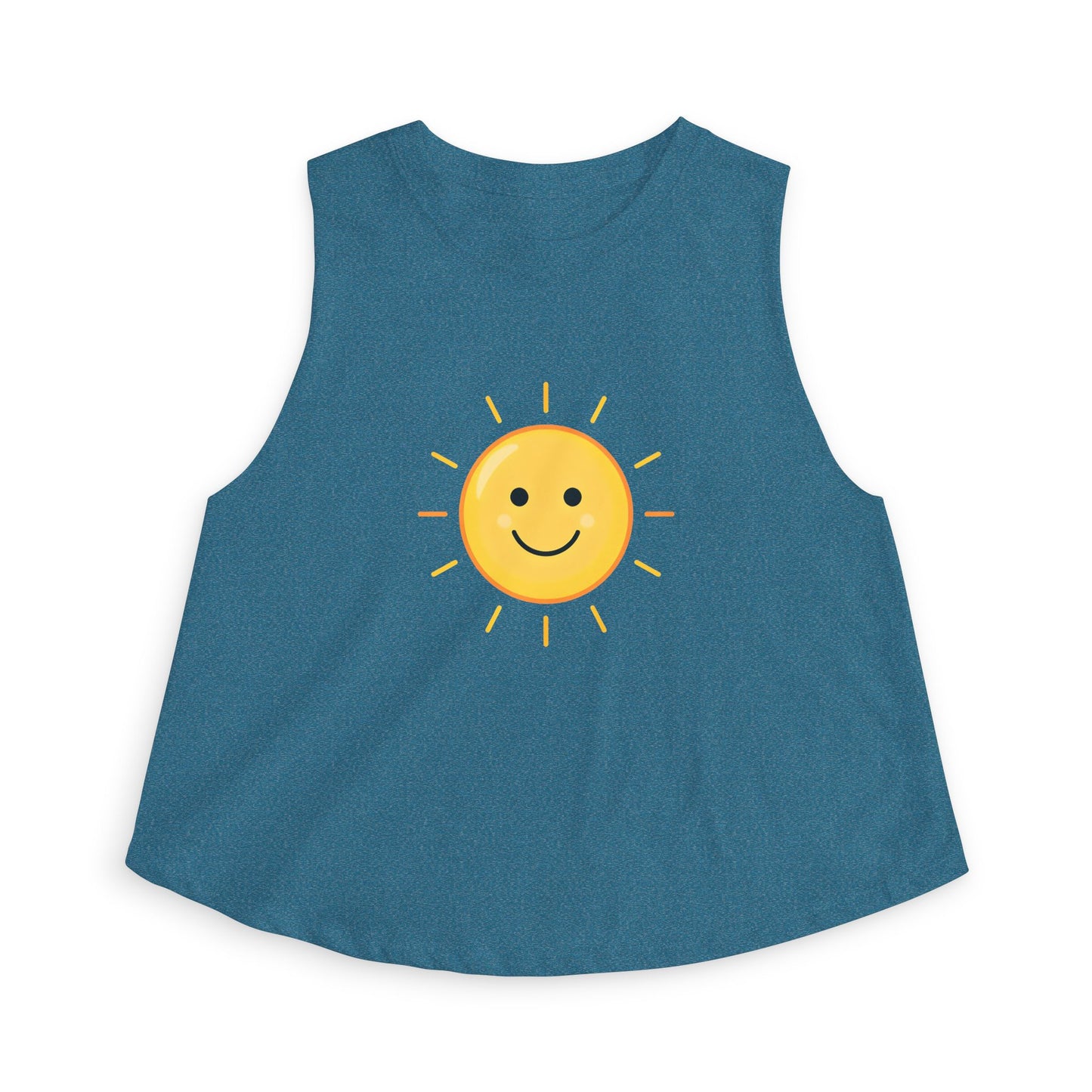 Smiley Sun Crop Top — Cute Sunny Face Women's Tank