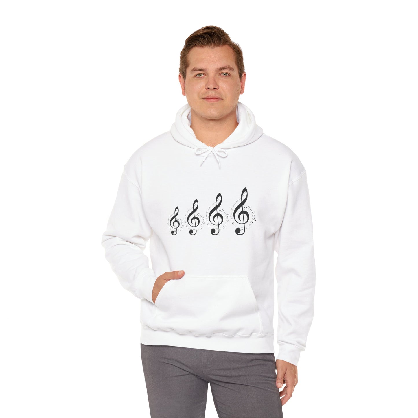 Treble Clef Hoodie – Minimal Music Note Graphic Sweatshirt for Musicians