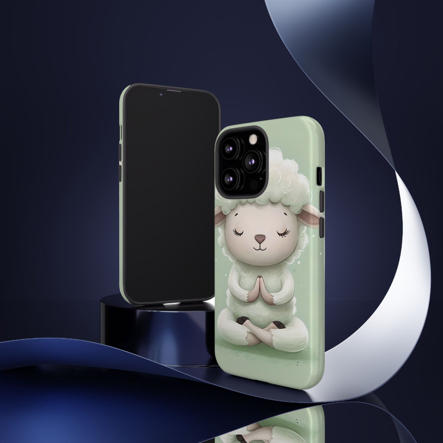 Meditating Lamb Phone Case — Cute Pastel Protective iPhone Cover