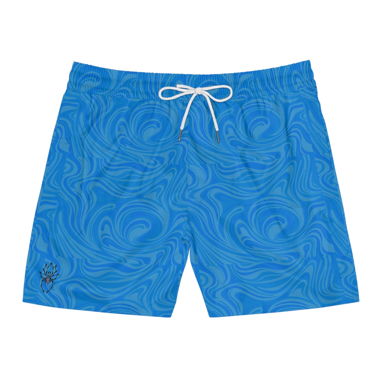 Aesthetic Wave Print Swim Shorts for Men, Beachwear, Vacation Style, Summer Essentials, Pool Party