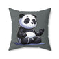 Meditating Panda Throw Pillow — Cute Zen Yoga Decorative Cushion