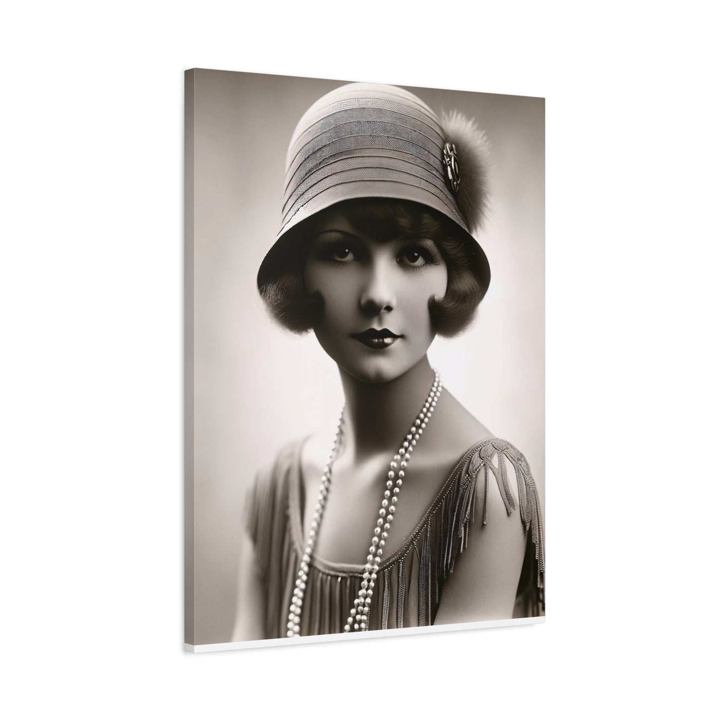 Vintage 1920s Flapper Portrait Canvas