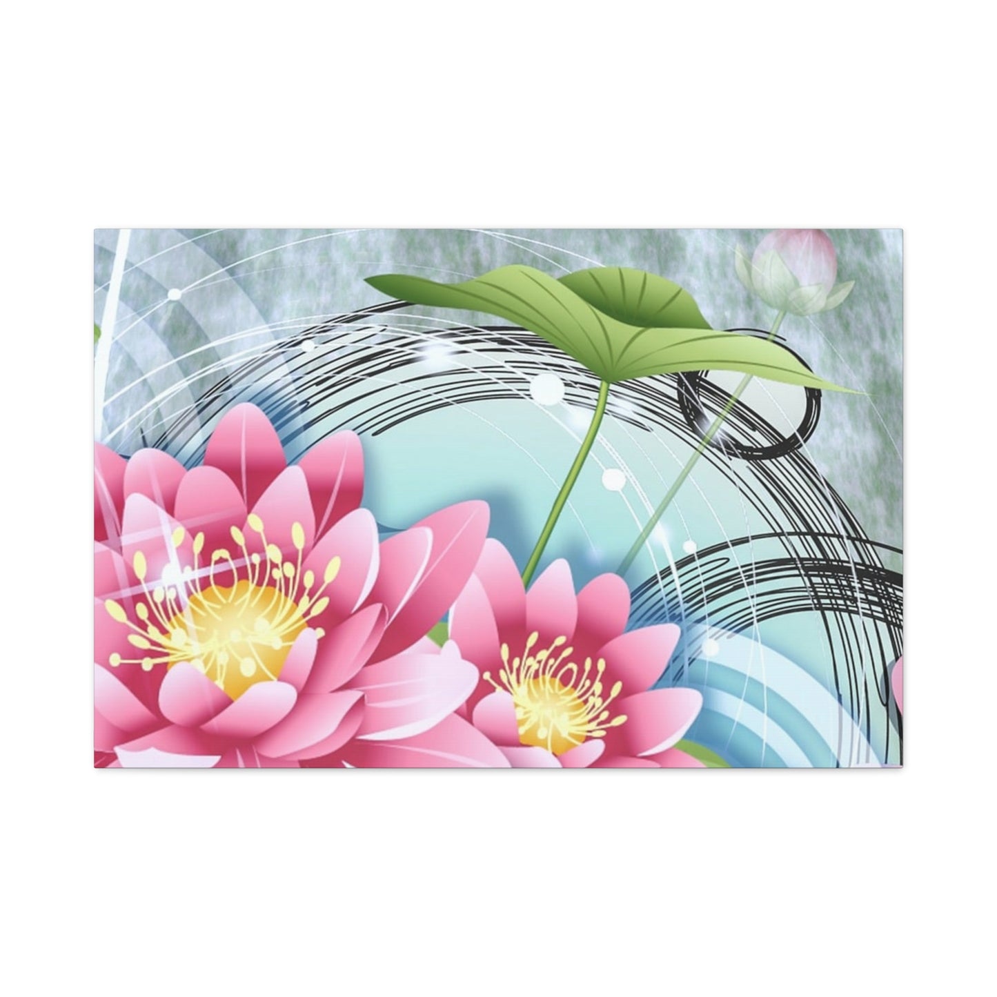 Lotus Blossom Matte Canvas Wall Art — Stretched 1.25" Decorative Print
