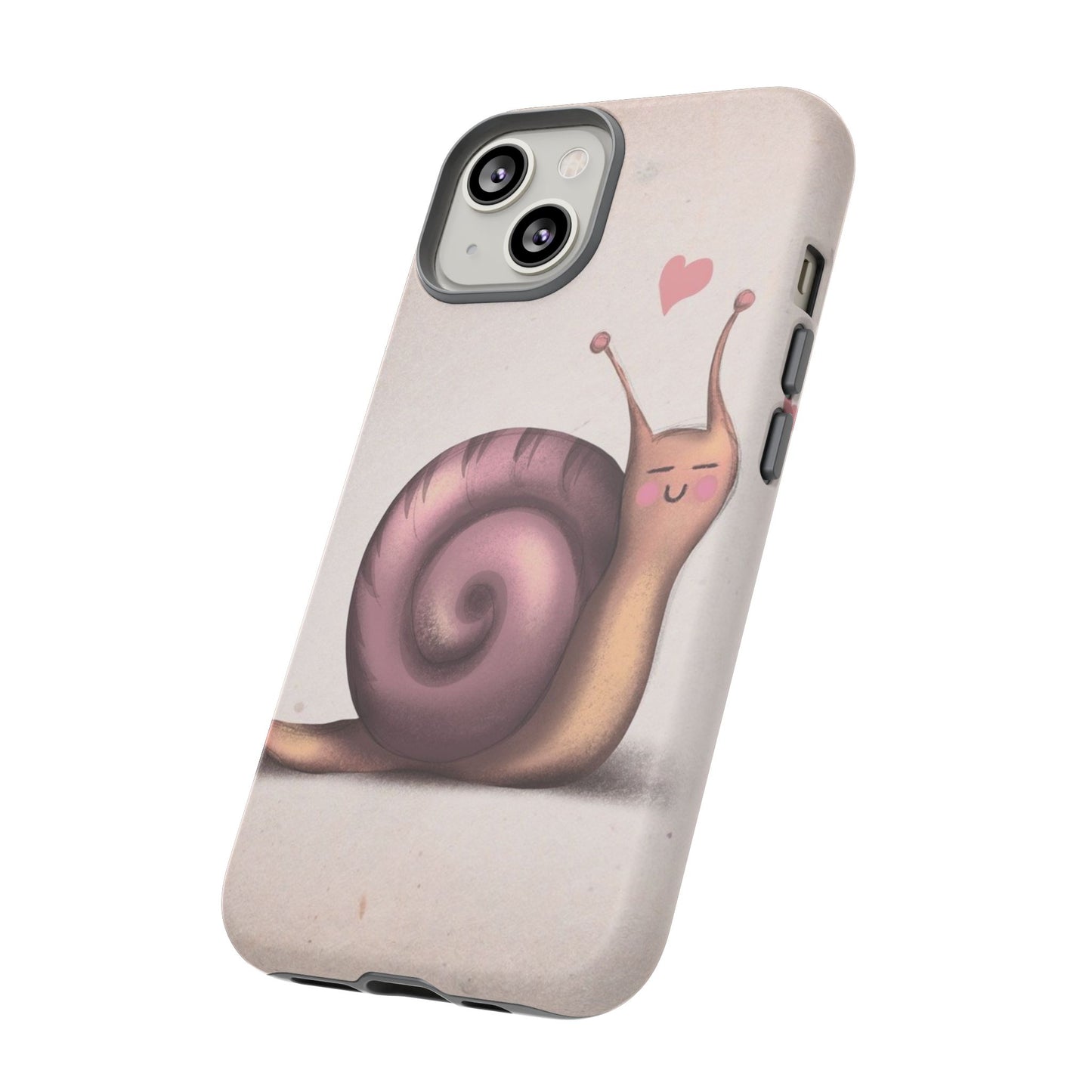 Cute Snail Phone Case — Pink Heart Cartoon Protective iPhone Cover