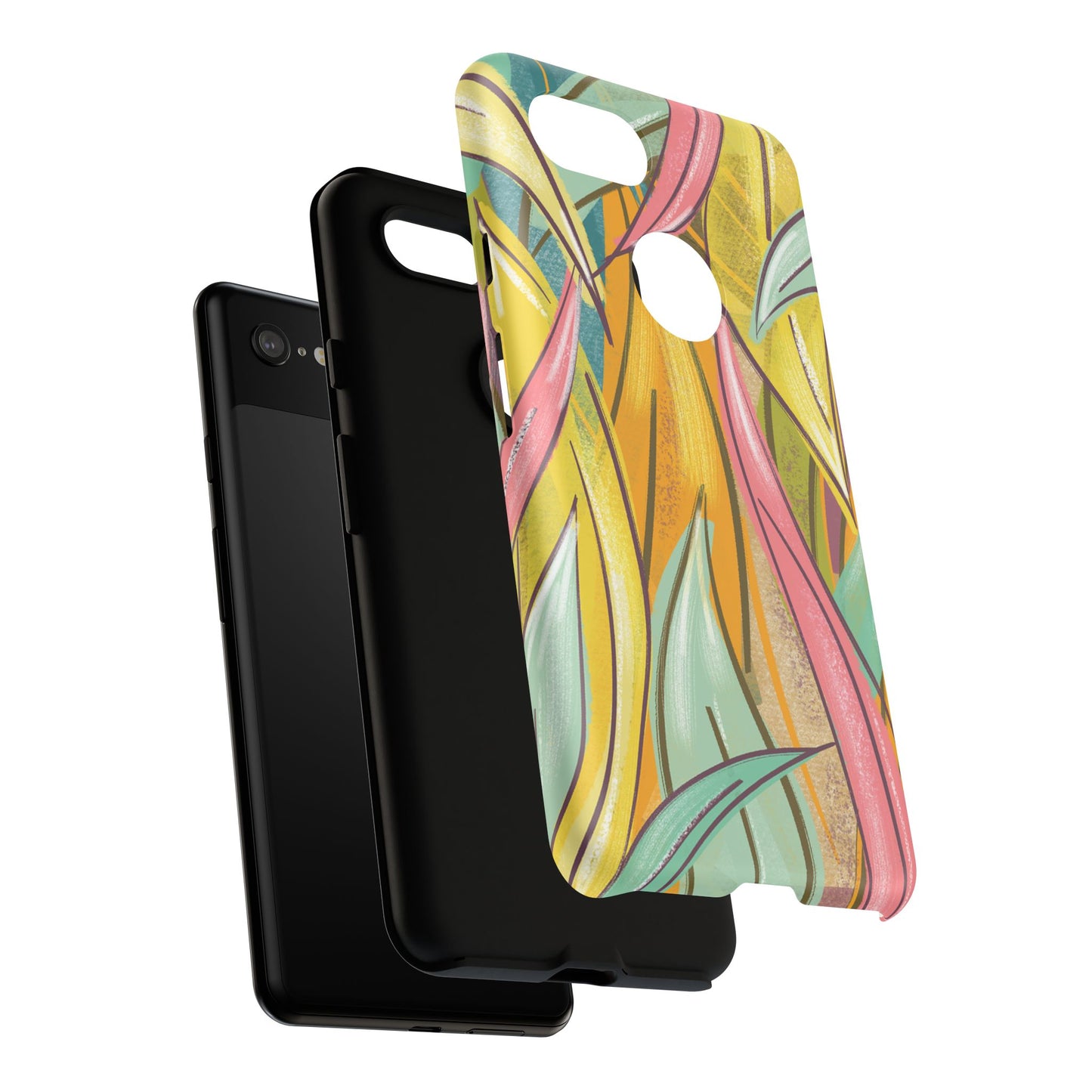 Vibrant Phone Case with Colorful Leaf Design, Tough Cases for Nature Lovers, Eco-Friendly Gift, Summer Vibes, Floral Phone Cover