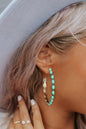 Sky Blue Gem Inlay Retro C-shape Earrings