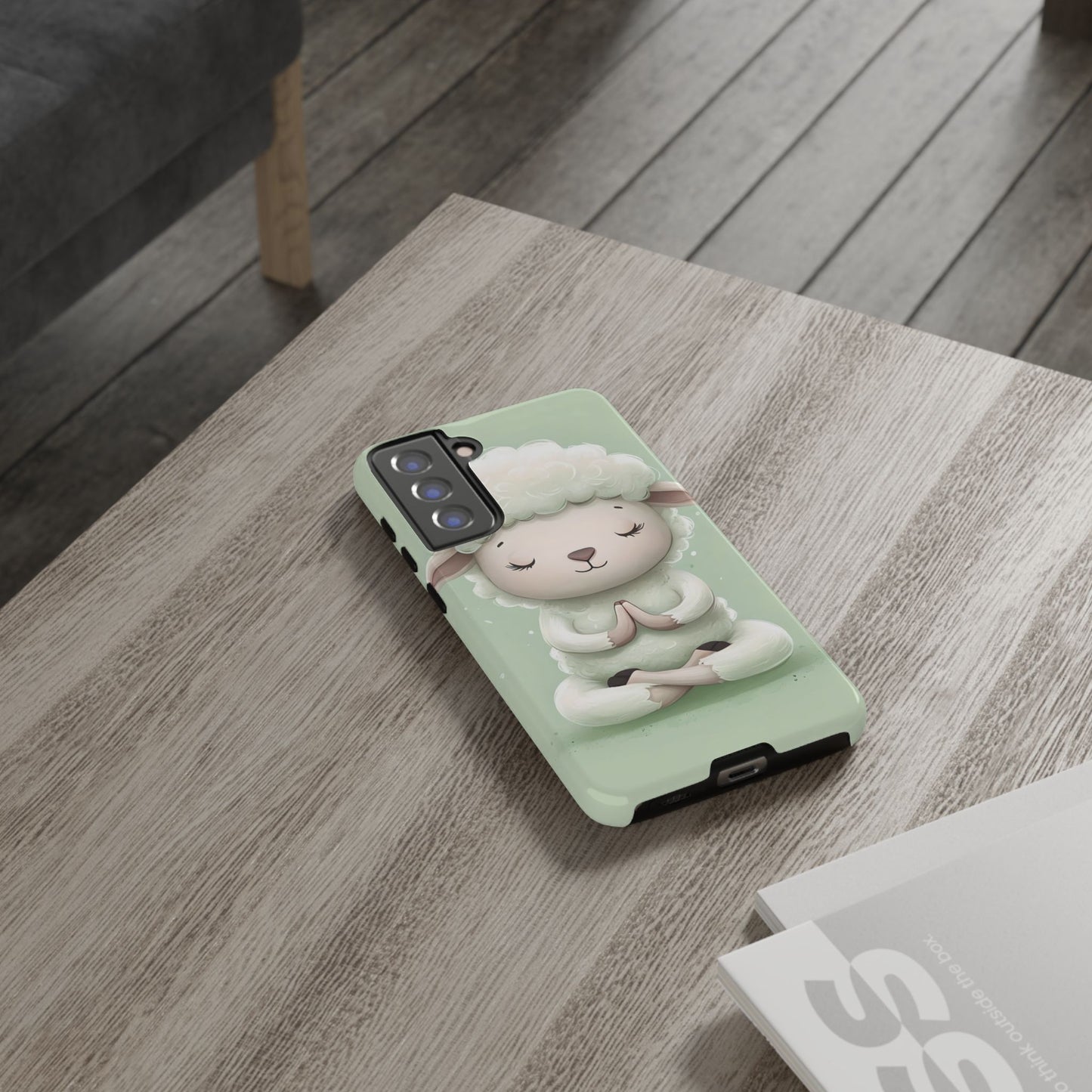 Meditating Lamb Phone Case — Cute Pastel Protective iPhone Cover