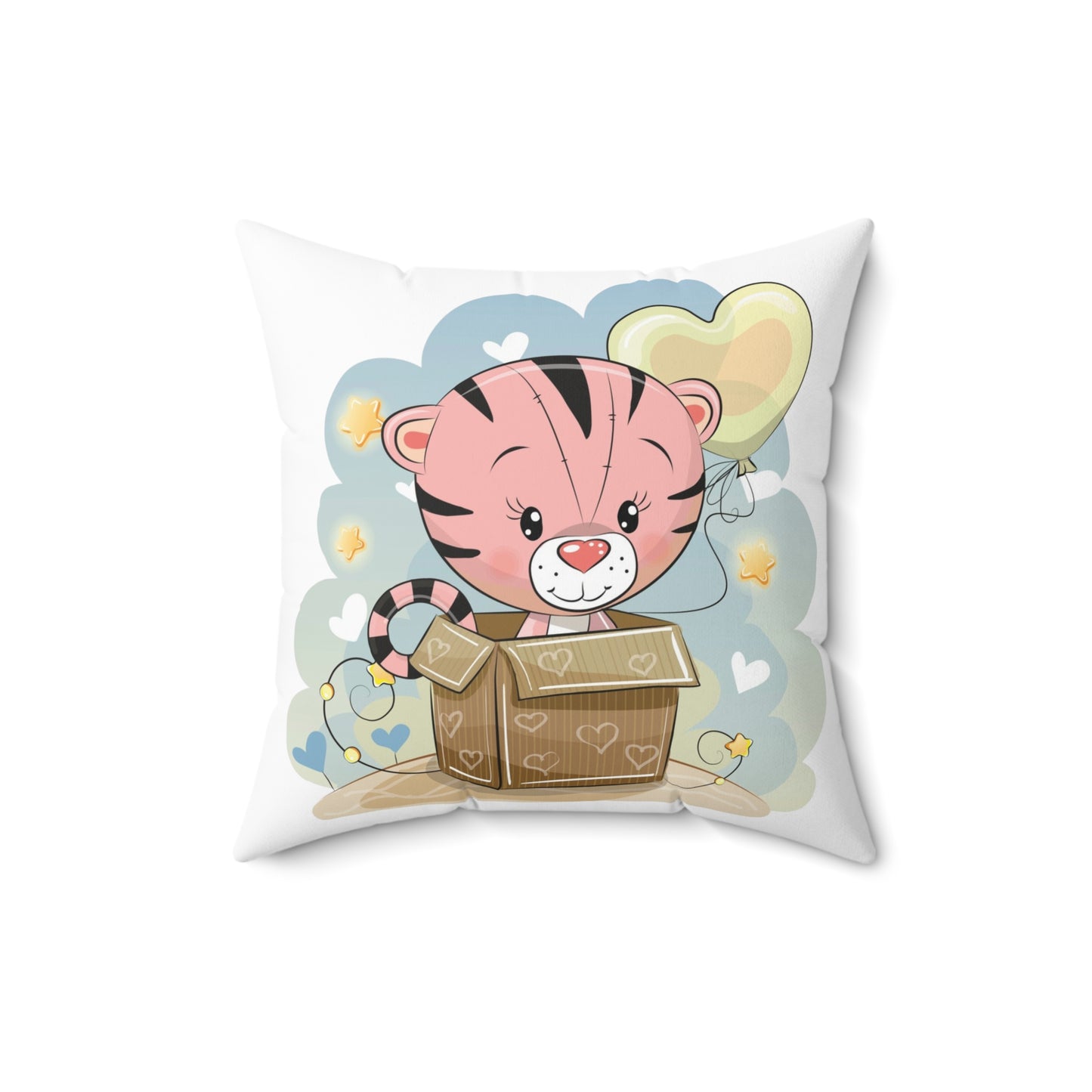 Cute Tiger Print Throw Pillow decorative Cushion, Kids Room Decor