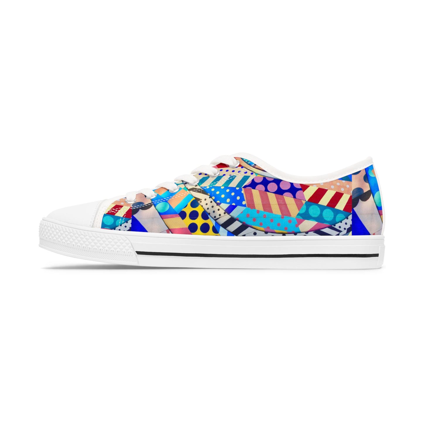 Colorful Abstract Pattern Low Top Sneakers – Bold Geometric Print