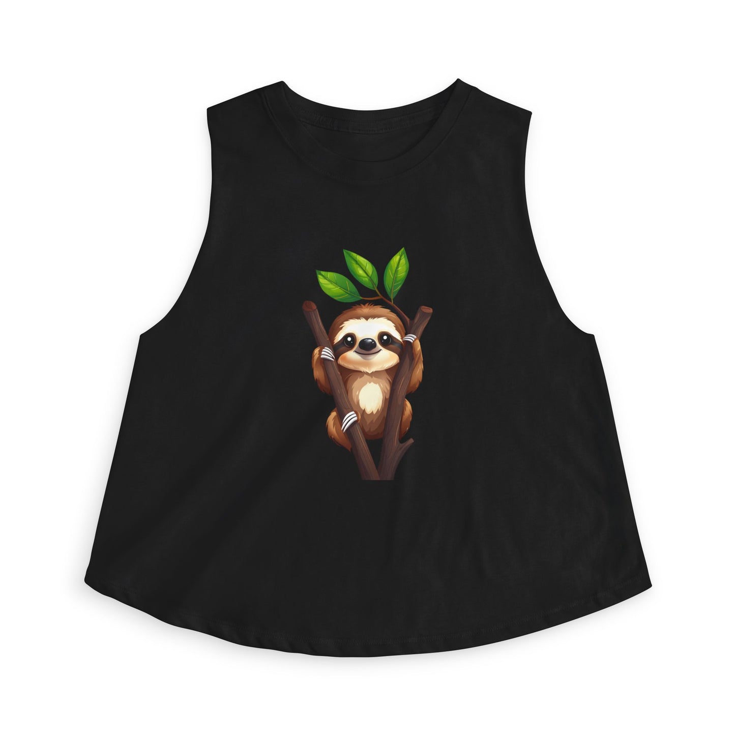 Sloth Hanging Cute Graphic Crop Top