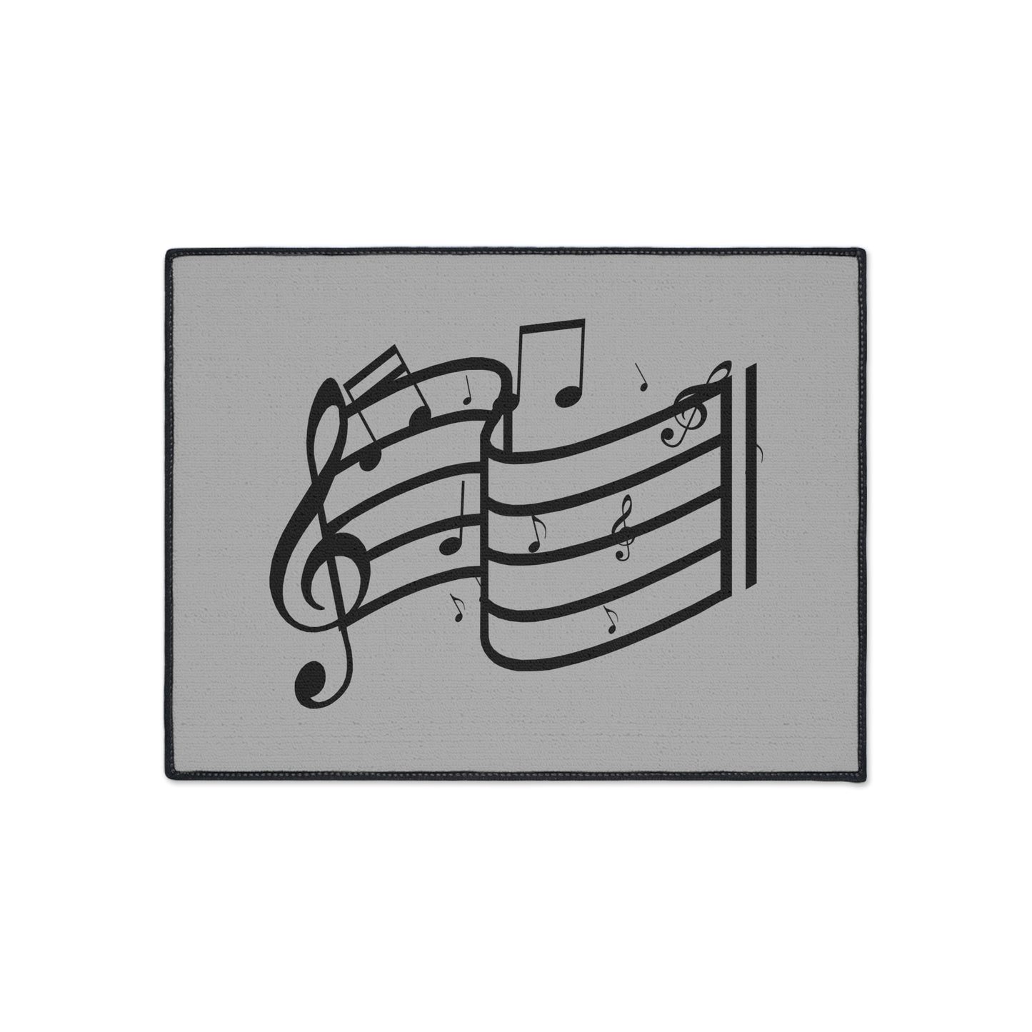 Musical Notes Heavy-Duty Floor Mat — Clef & Staff Design for Music Rooms