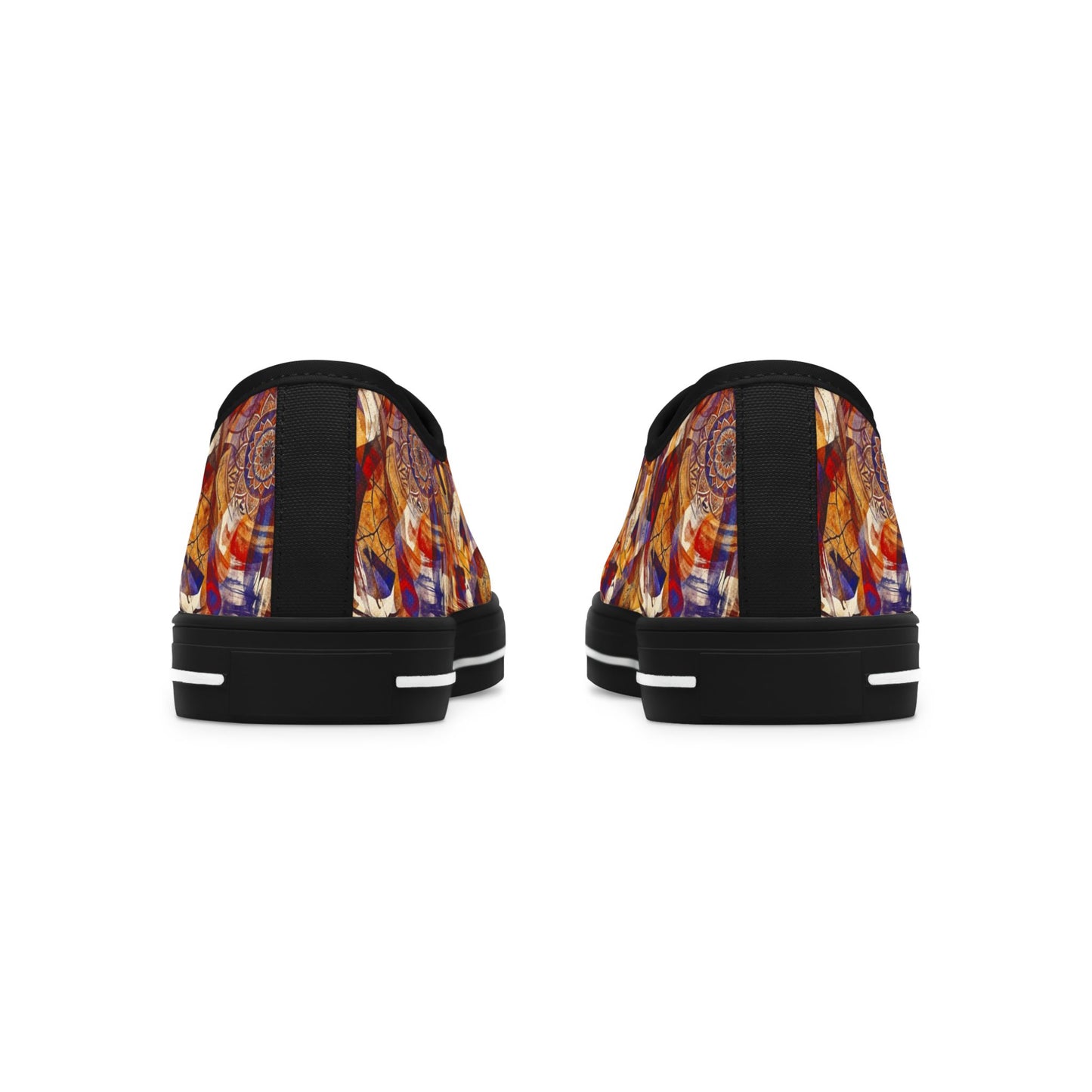 Abstract Mosaic Low Top Sneakers — Women's Artistic Casual Shoes