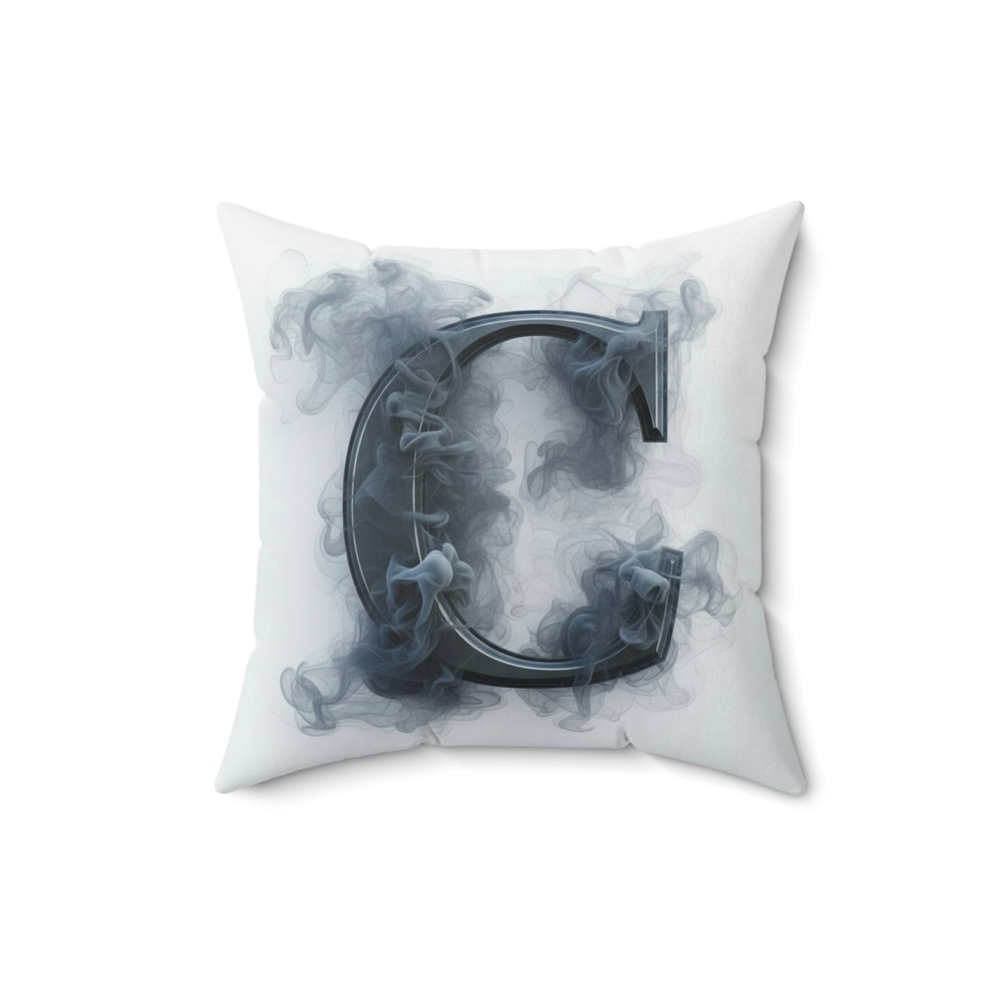 Smoky Monogram 'C' Decorative Throw Pillow — Personalized Initial Accent