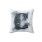 Smoky Monogram 'C' Decorative Throw Pillow — Personalized Initial Accent