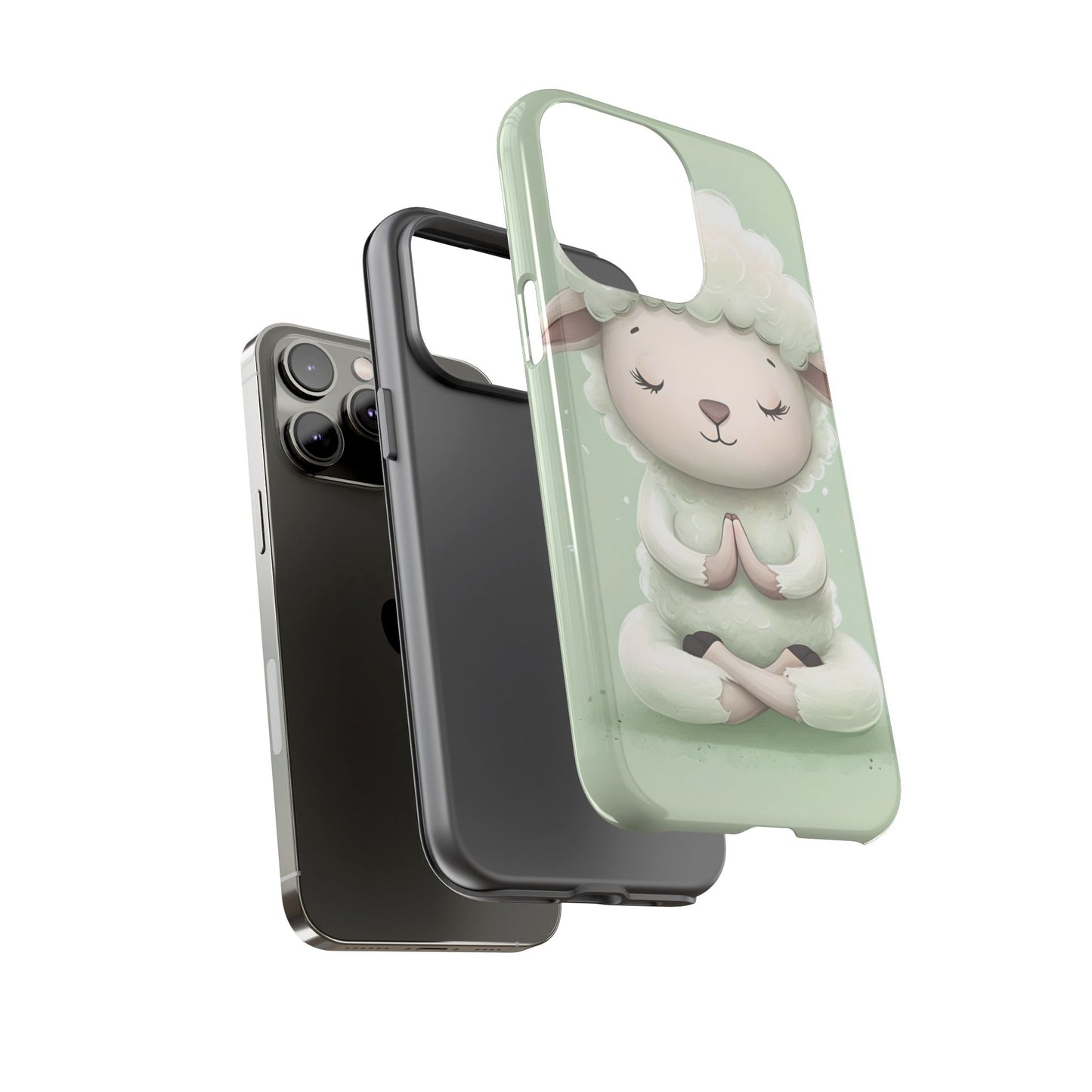 Meditating Lamb Phone Case — Cute Pastel Protective iPhone Cover