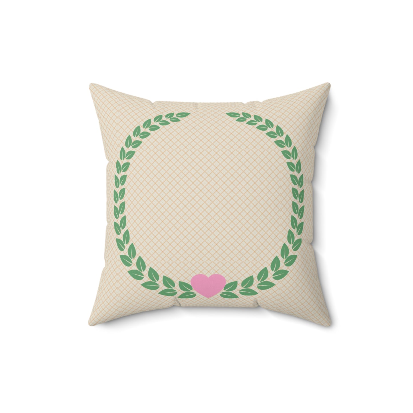 Heart Wreath Decorative Pillow, Cozy Home Accent, Throw Cushion for Weddings, Valentine's Day, Housewarming Gift, Living Room Decor
