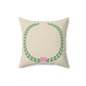 Heart Wreath Decorative Pillow, Cozy Home Accent, Throw Cushion for Weddings, Valentine's Day, Housewarming Gift, Living Room Decor