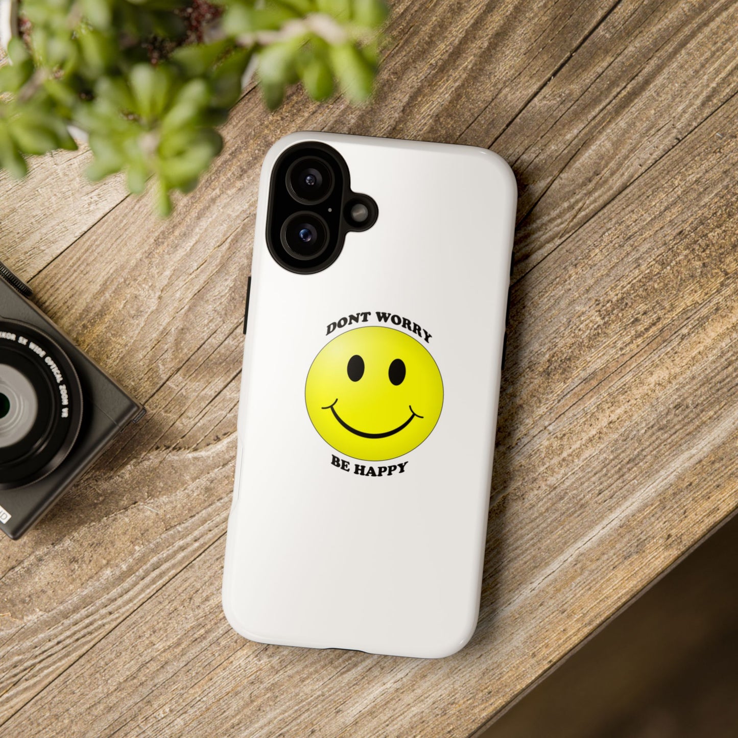 Happy Face Phone Case, Tough Cases, Don’t Worry, Be Happy, Cute Gift for Friends, Positive Vibes, Fun Mobile Accessories