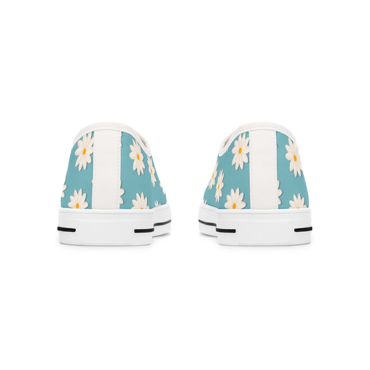 Daisy Print Low Top Sneakers – Retro Floral Canvas Shoes