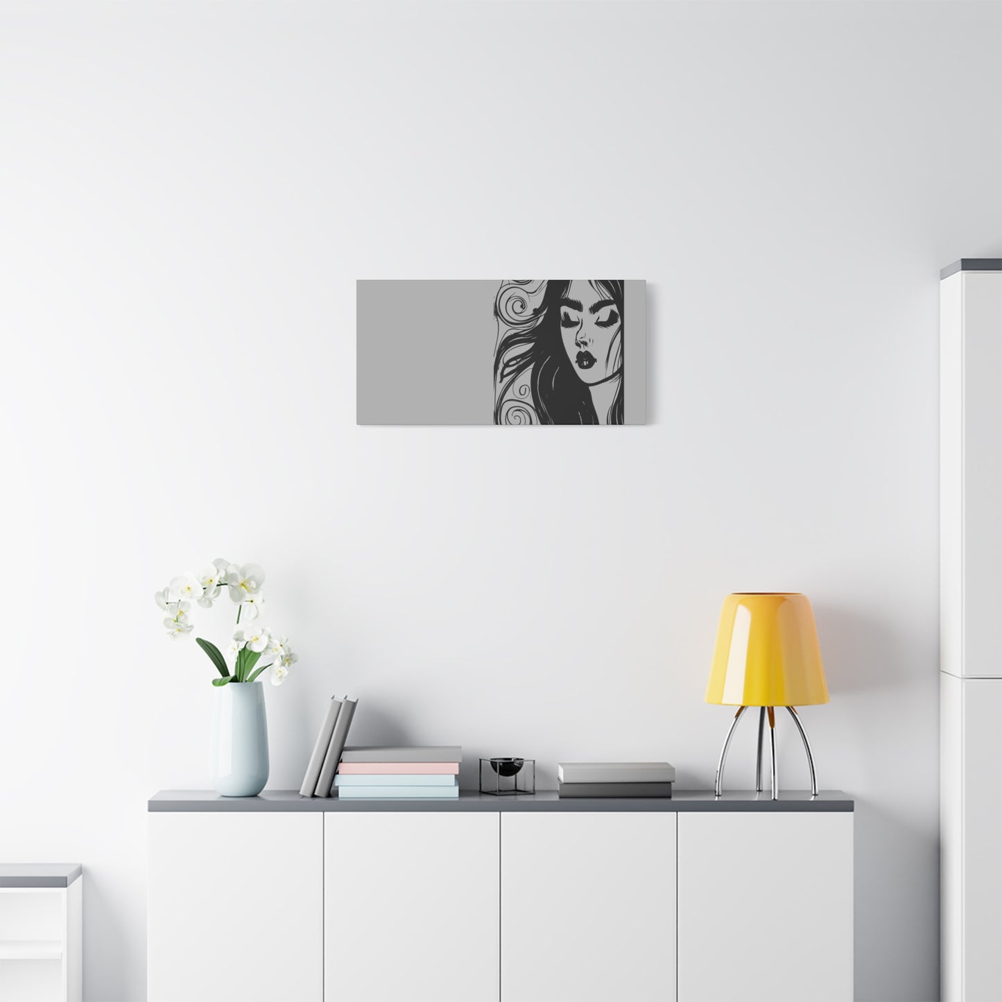 Gothic Woman Portrait Canvas Art — Matte Stretched Wall Decor