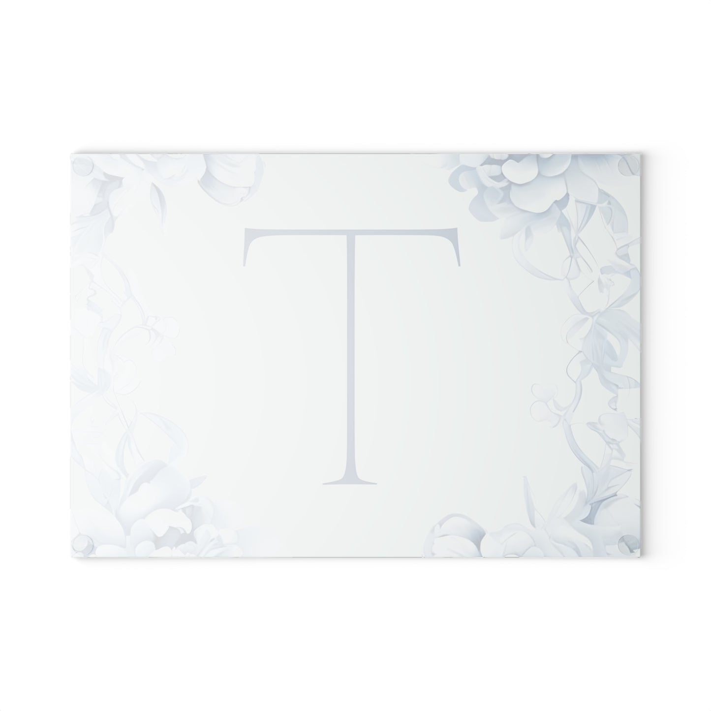 Personalized Floral Glass Cutting Board, Kitchen Decor, Custom Gift for Chefs, Wedding Present, Housewarming Gift, Home Cooking
