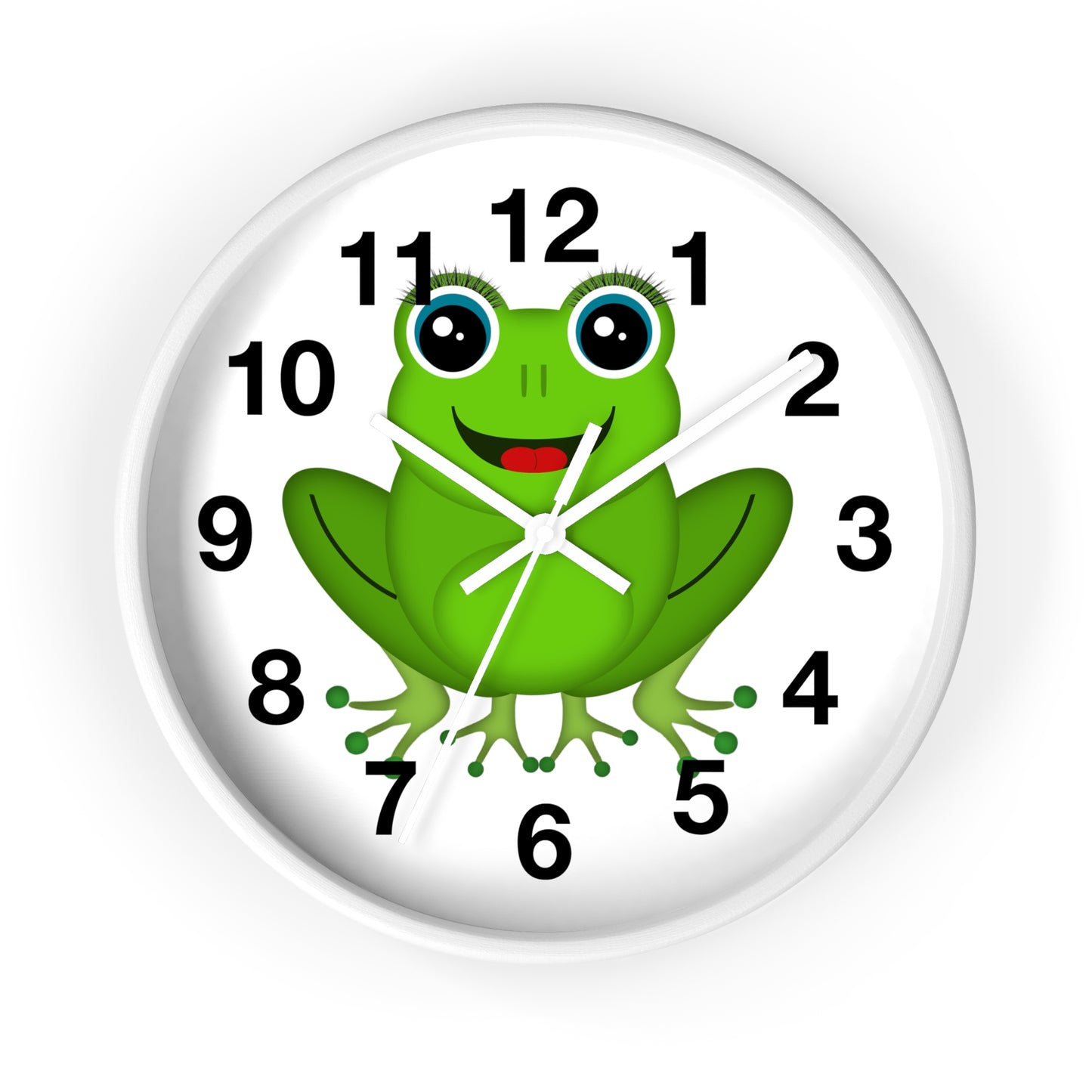 Frog Wall Clock - Whimsical Green Frog Design