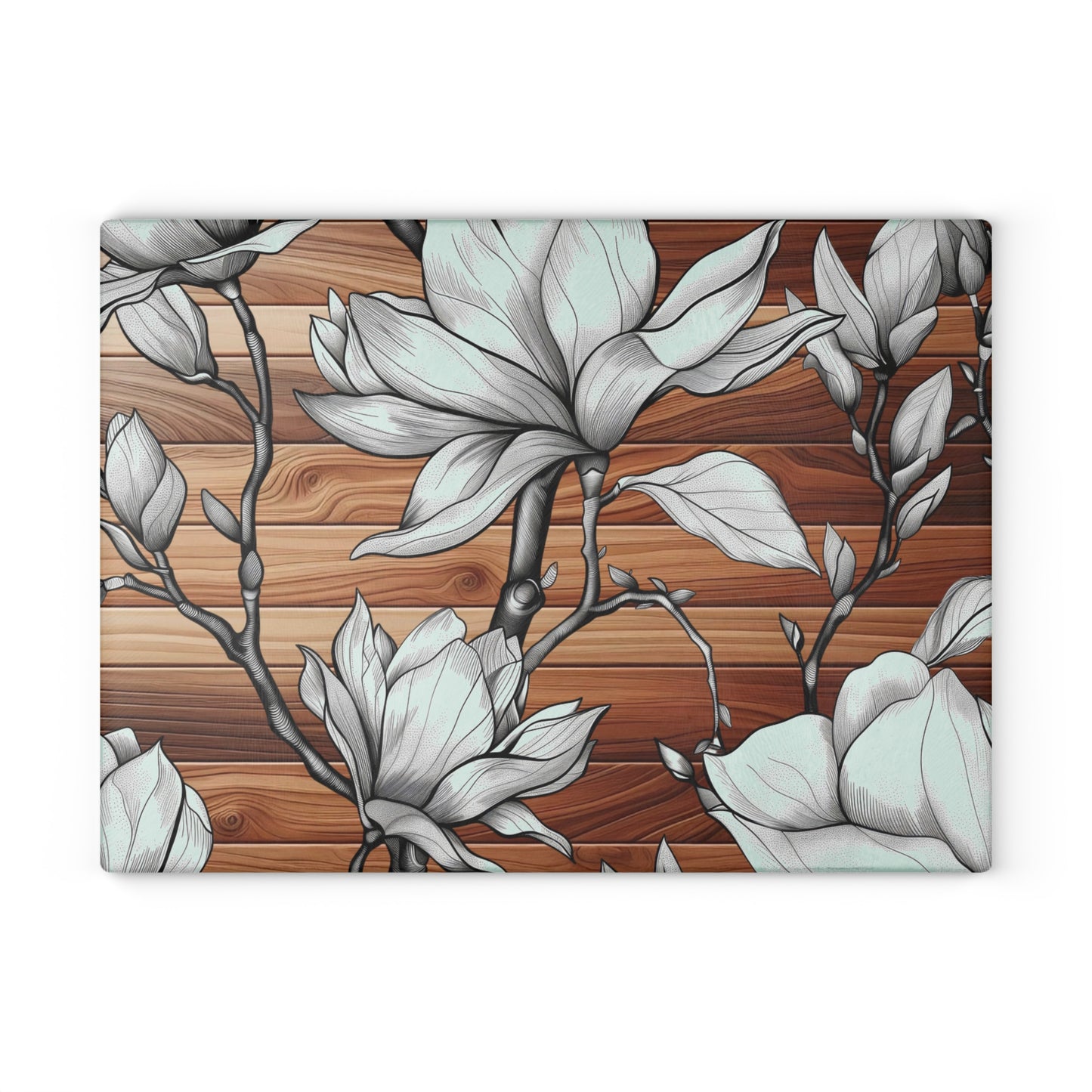 Elegant Floral Glass Cutting Board