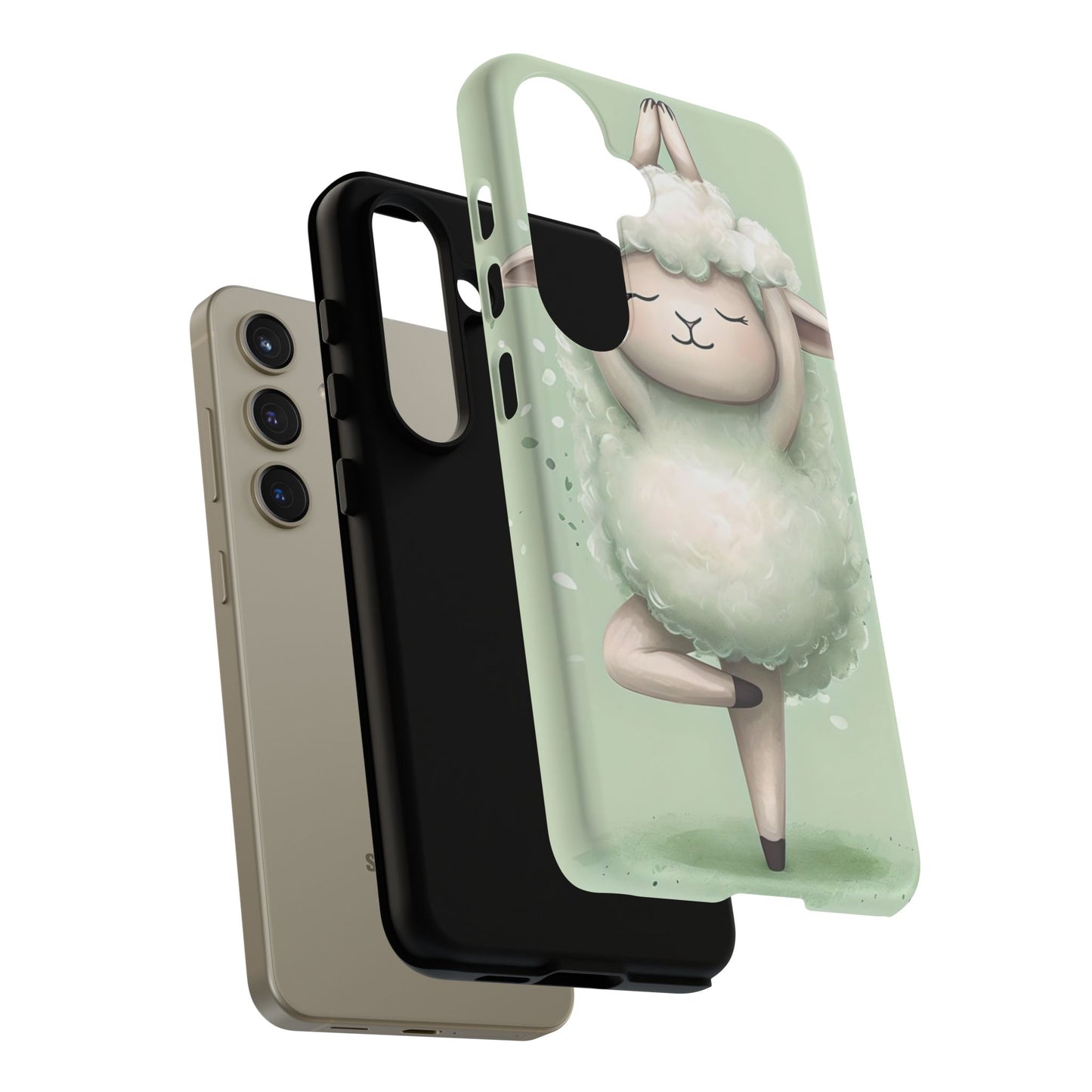 Cute Yoga Sheep Phone Case — Pastel Lamb Ballerina Protective Cover