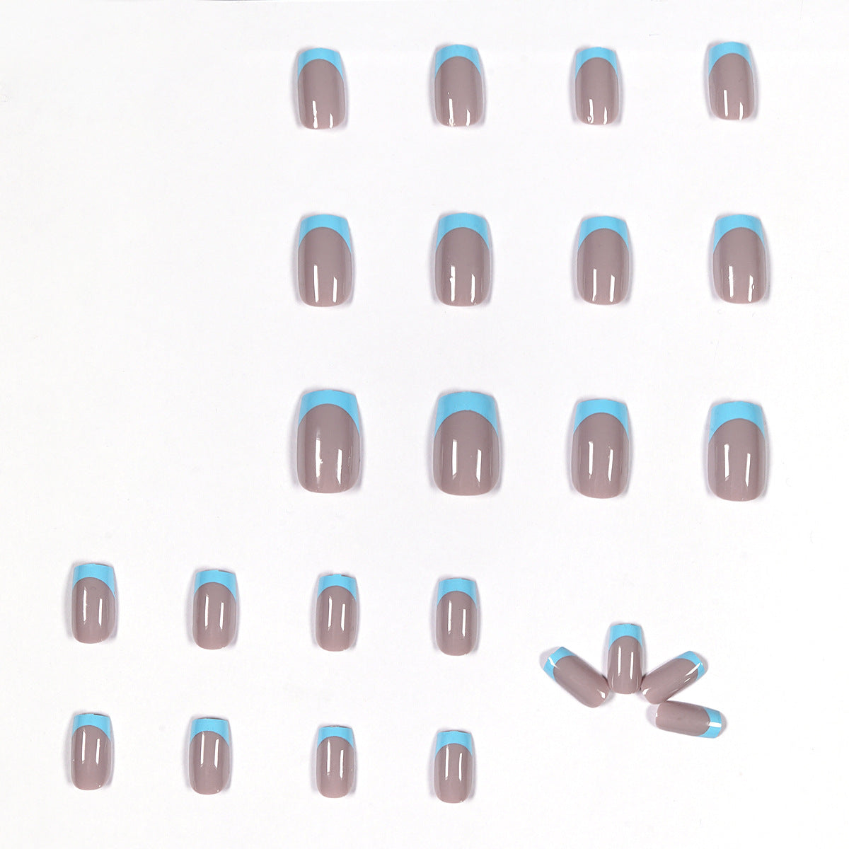 Premium Blue Grey Jelly Press on Finished Fake Nail Nail Waterproof Removable Nail 365nails – Image 2
