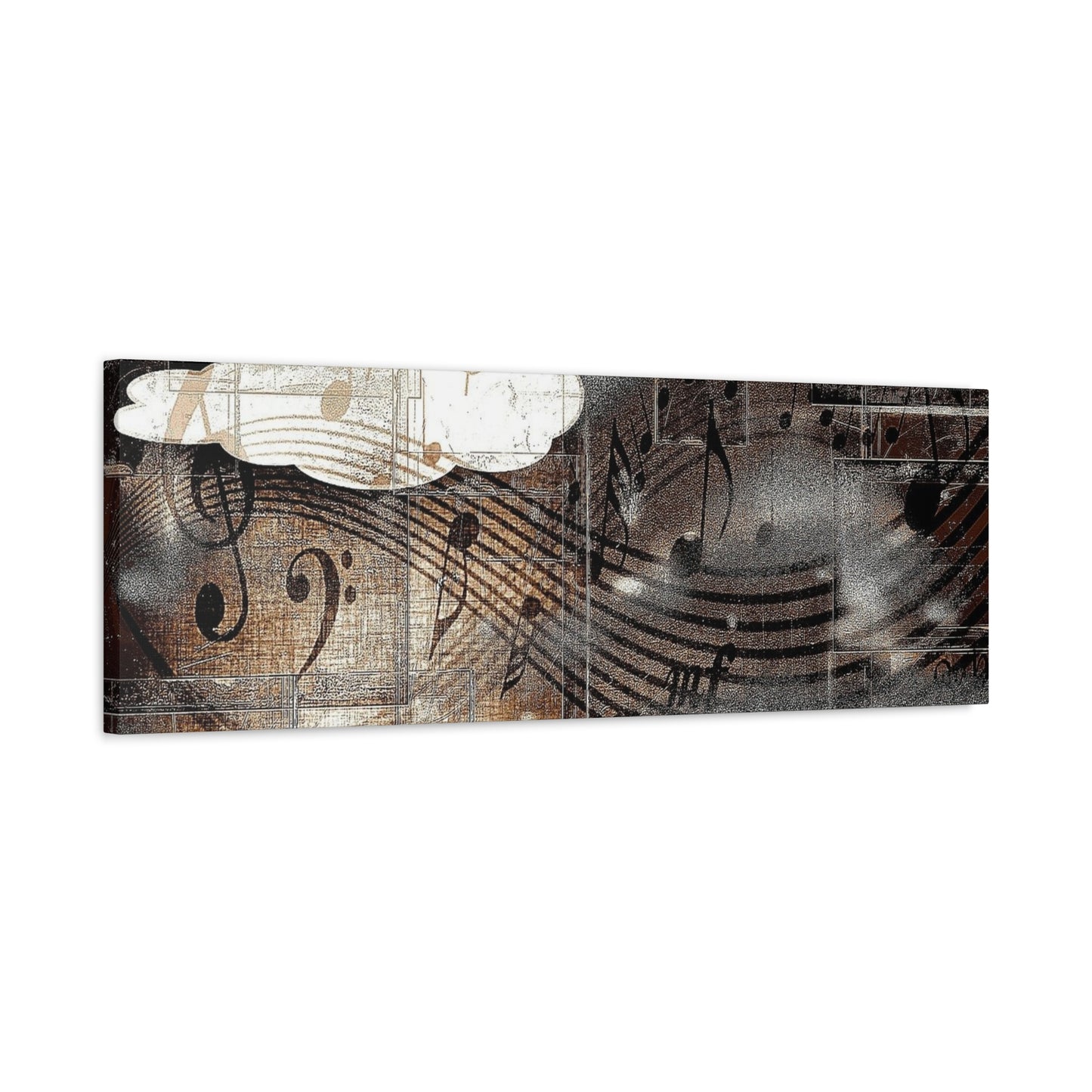 Abstract Musical Notes Matte Stretched Canvas Art (1.25")