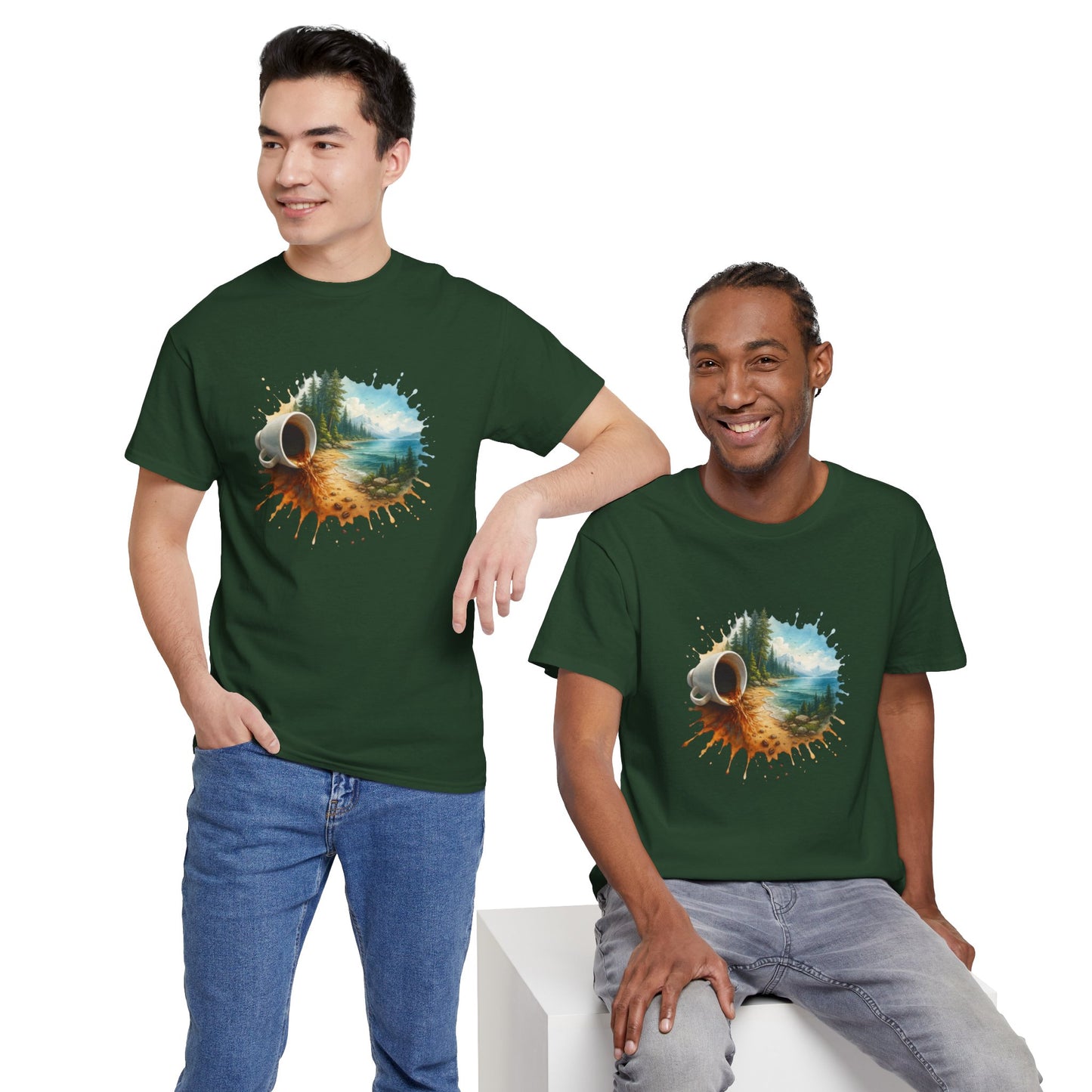 Nature-Inspired Unisex Heavy Cotton Tee, Casual Outfit, Gift for Nature Lovers, Camping Apparel, Outdoor Adventure Shirt