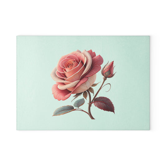 Elegant Floral Glass Cutting Board | Kitchen Decor, Wedding Gift, Home Essentials, Gift for Her, Entertaining Accessories