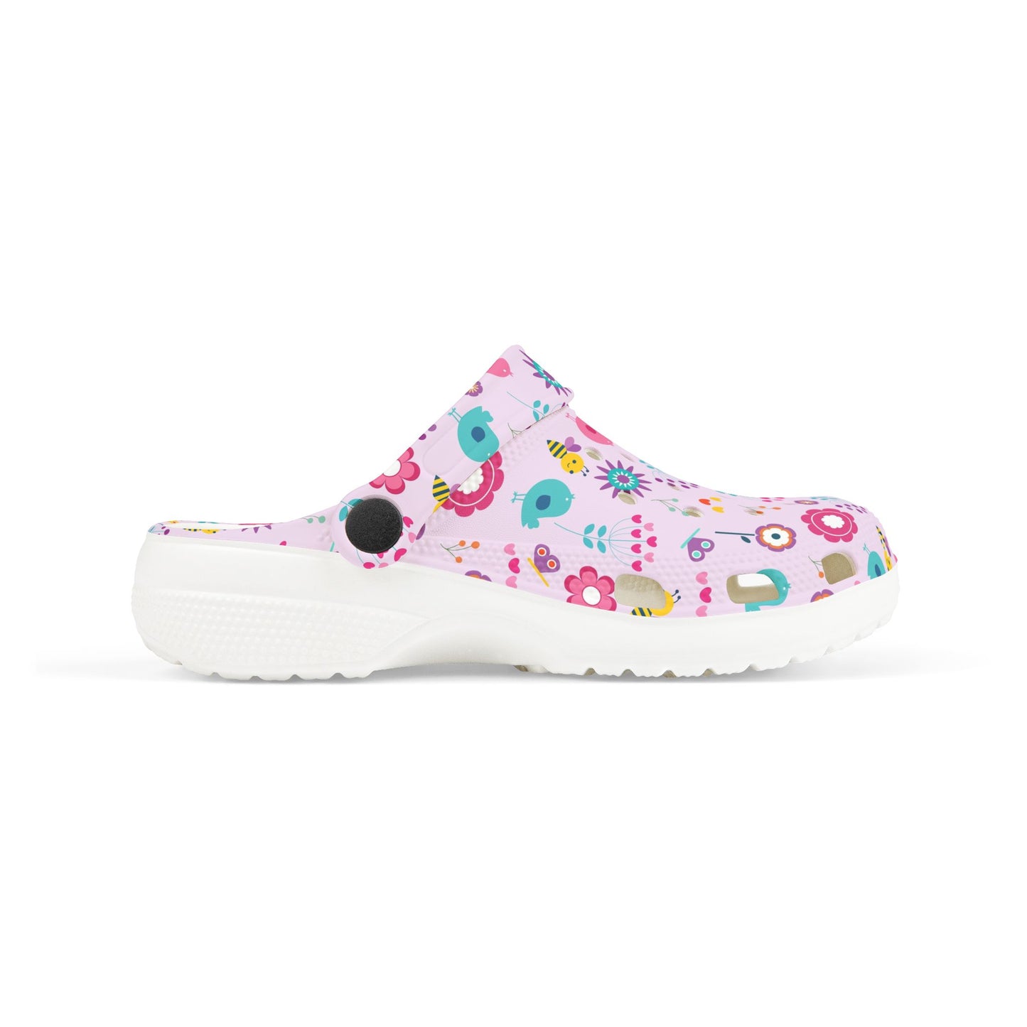 Kids Floral Clogs — Pink EVA Foam Garden Slip-Ons