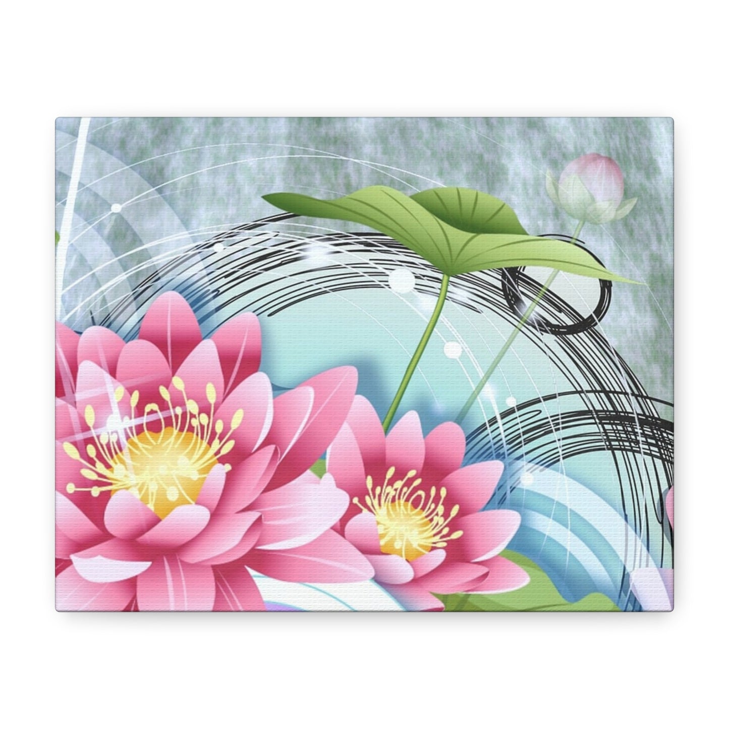 Lotus Blossom Matte Canvas Wall Art — Stretched 1.25" Decorative Print