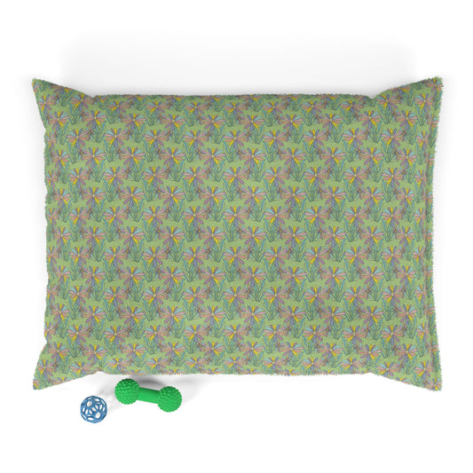 Cozy Floral Pet Bed for Dogs & Cats, Soft Dog Bed, Colorful Animal Bed, Pet Lounge Cushion, Decorative Pet Accessories