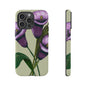 Floral Phone Case - Tough Cases, Purple Flower Design, Cell Phone Accessories, Gift for Her, Nature Lover Essentials