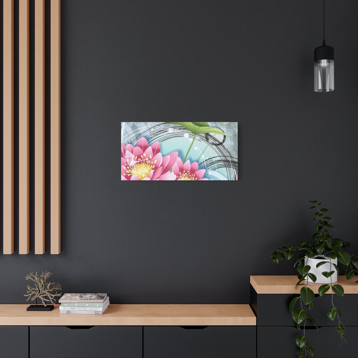 Lotus Blossom Matte Canvas Wall Art — Stretched 1.25" Decorative Print