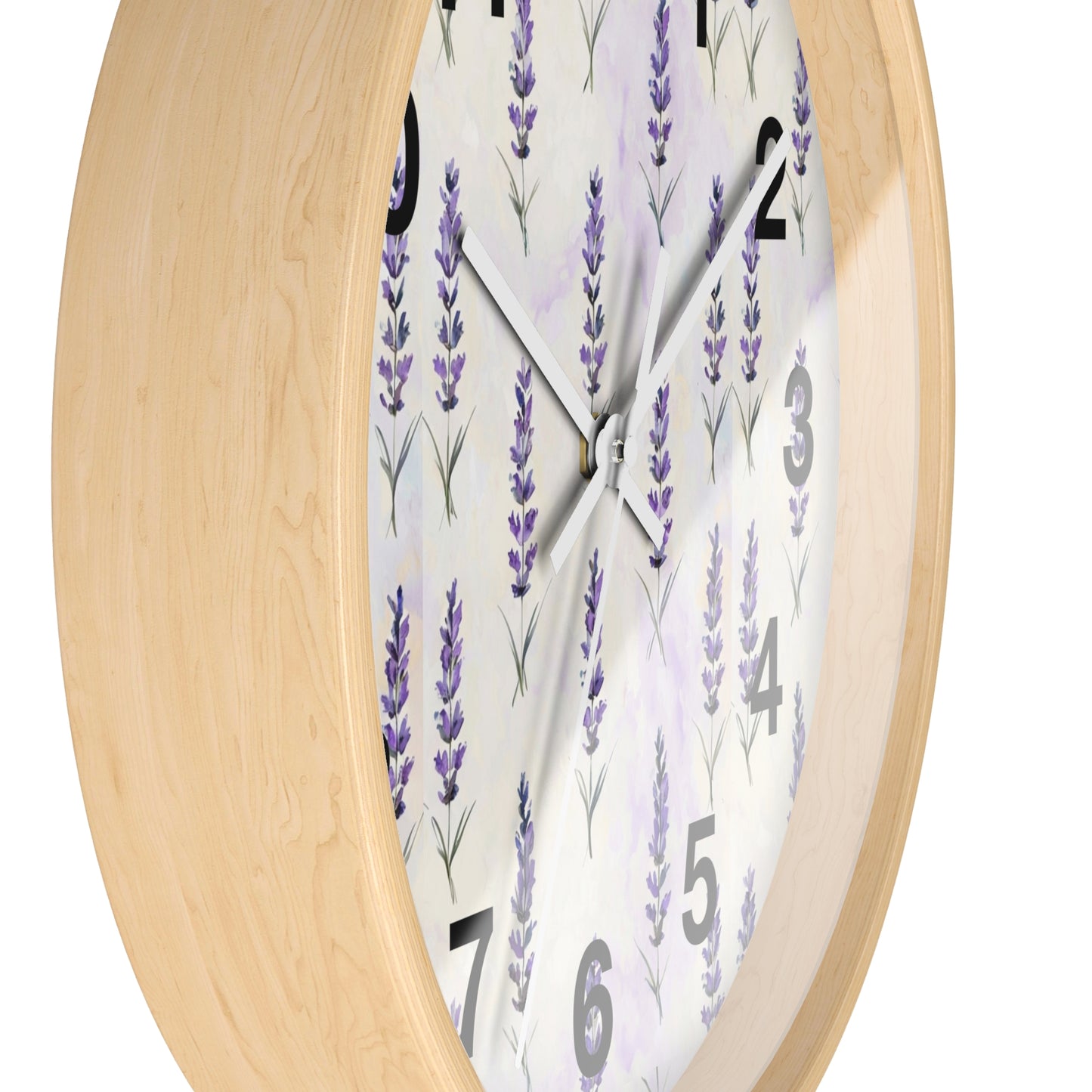 Lavender Sprig Wall Clock — Botanical Floral Clock for Kitchen, Bedroom & Living Room