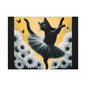 Ballet Black Cat Canvas Print — Whimsical Cat Ballerina Wall Art