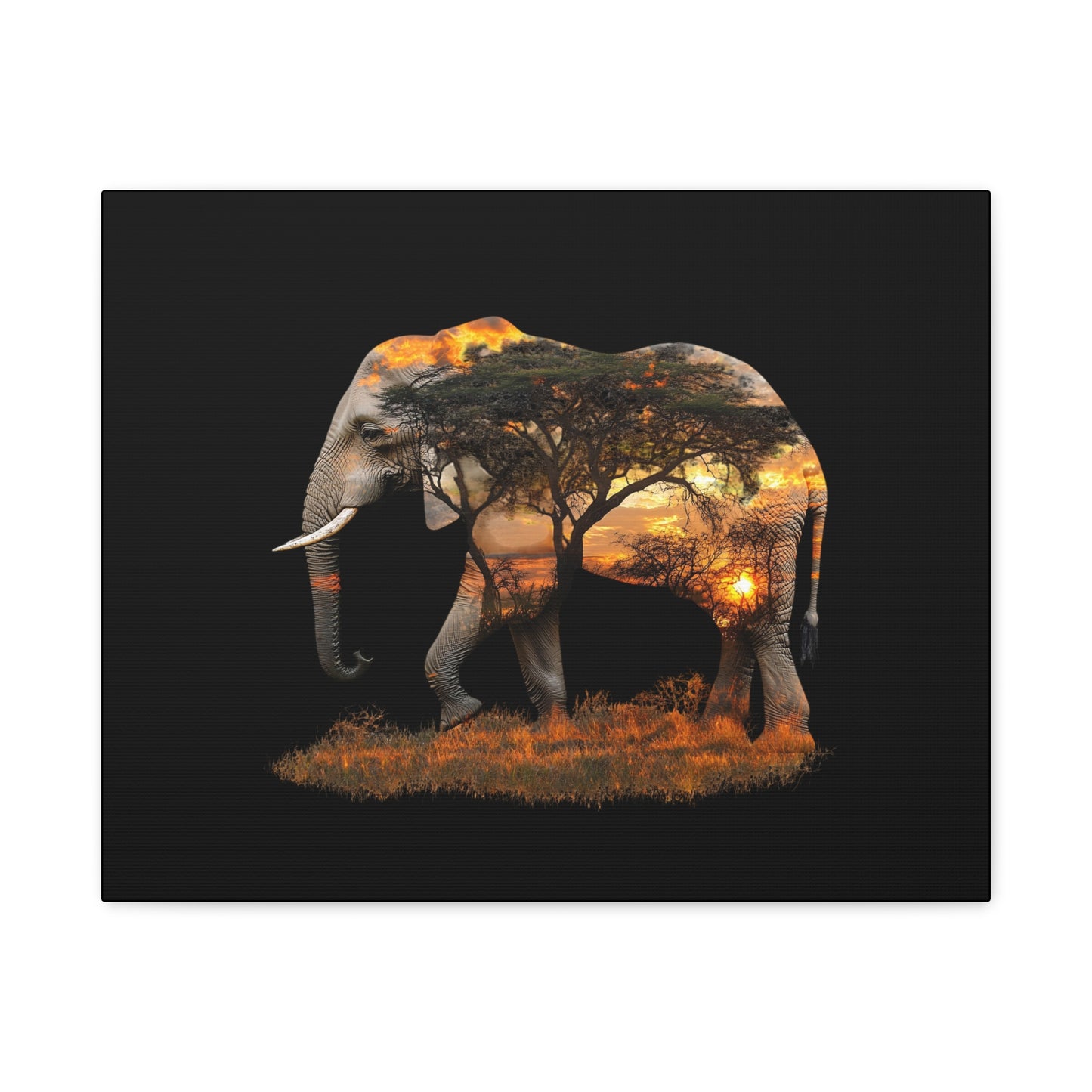 Elephant Tree Matte Canvas Art