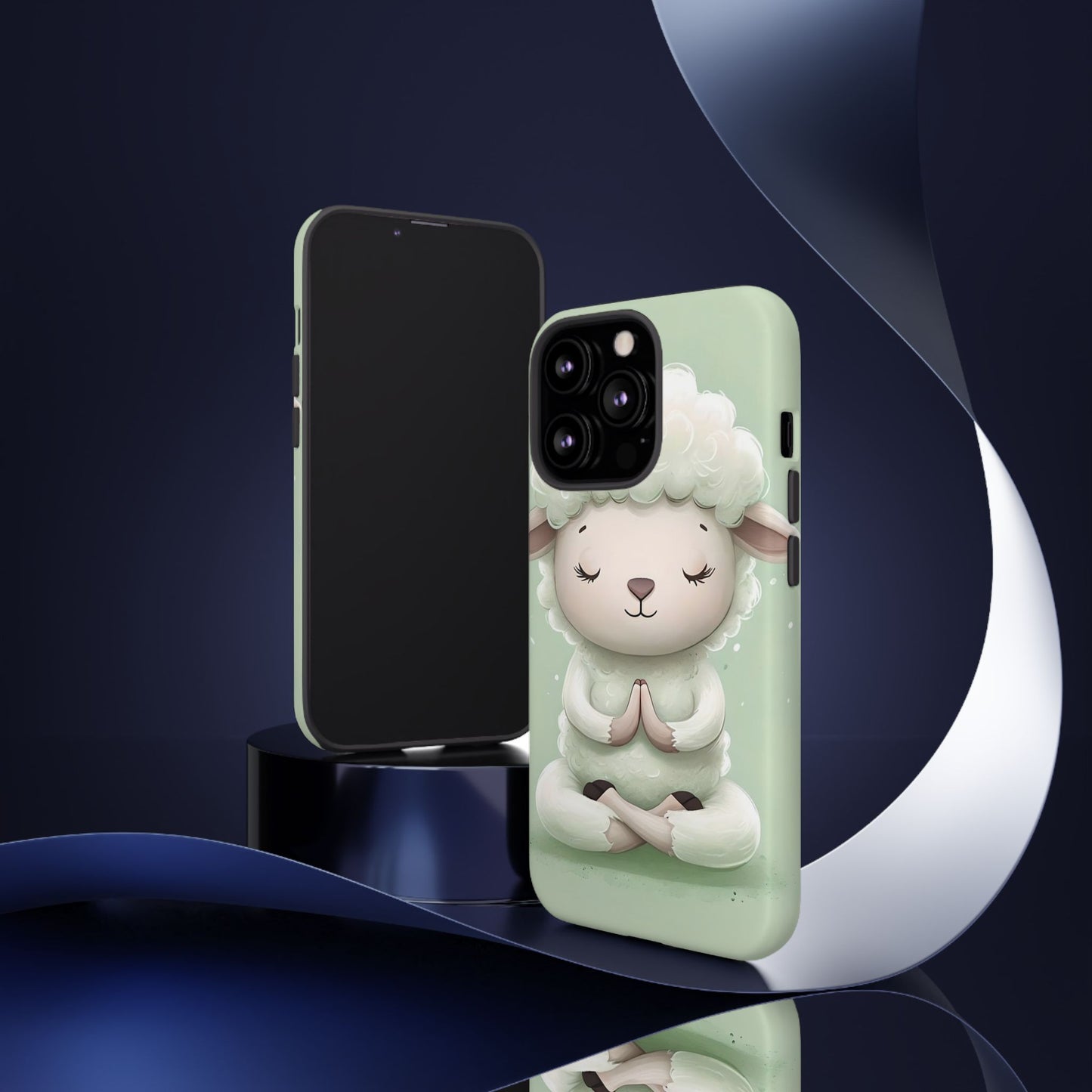 Meditating Lamb Phone Case — Cute Pastel Protective iPhone Cover